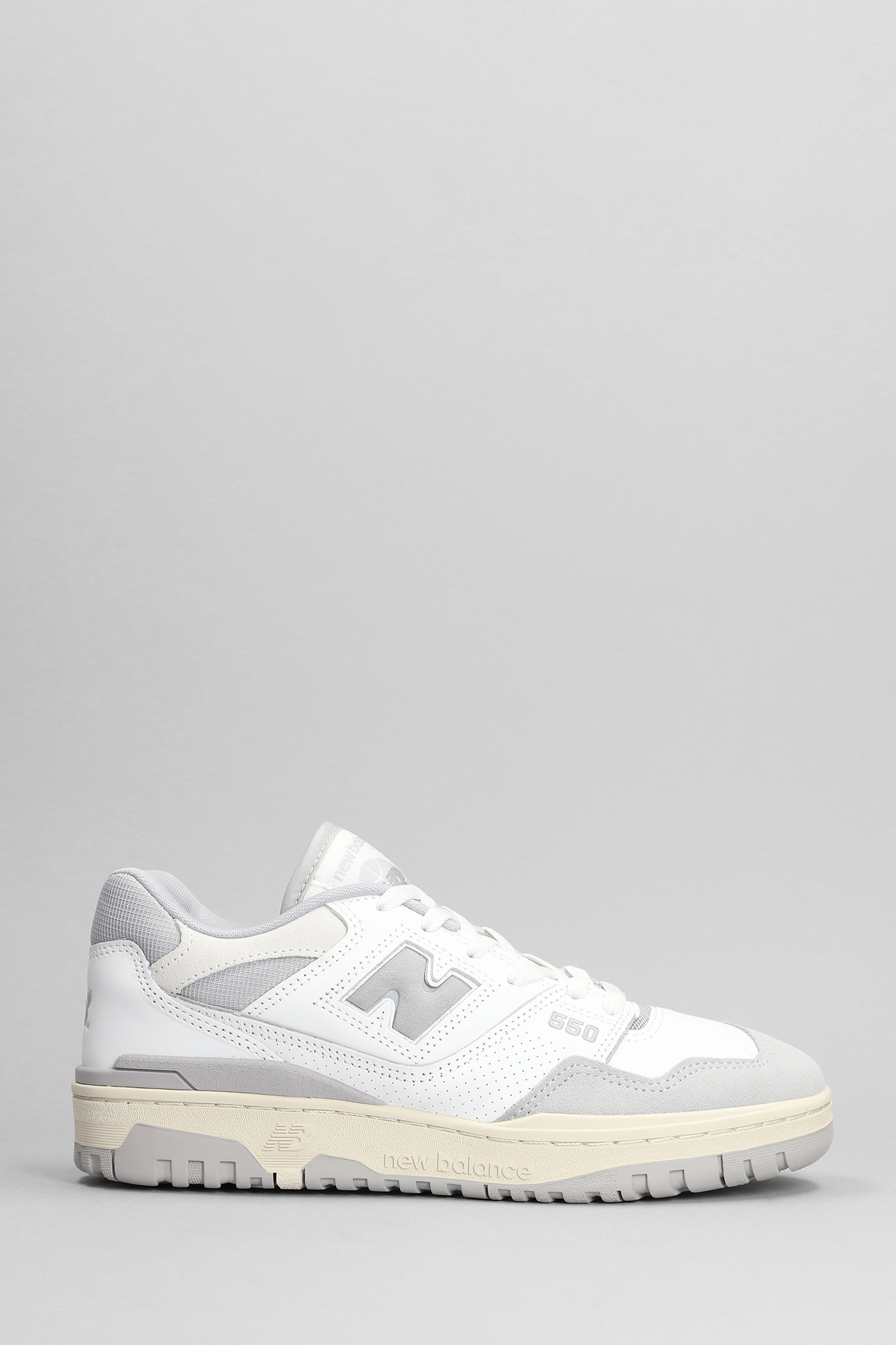 550 Sneakers In White Suede And Leather