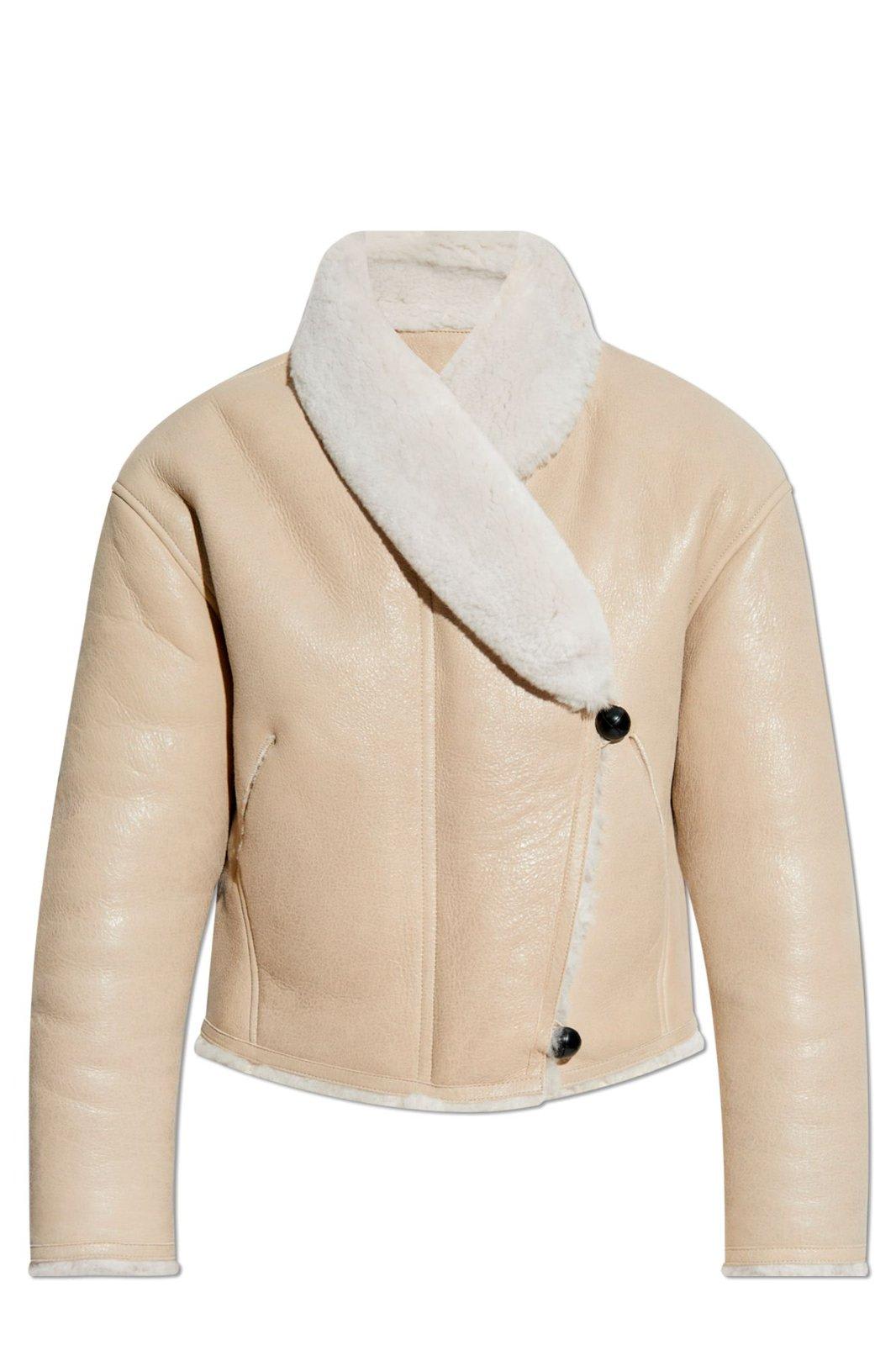 Shop Isabel Marant Eriana Cropped Jacket In Gesso