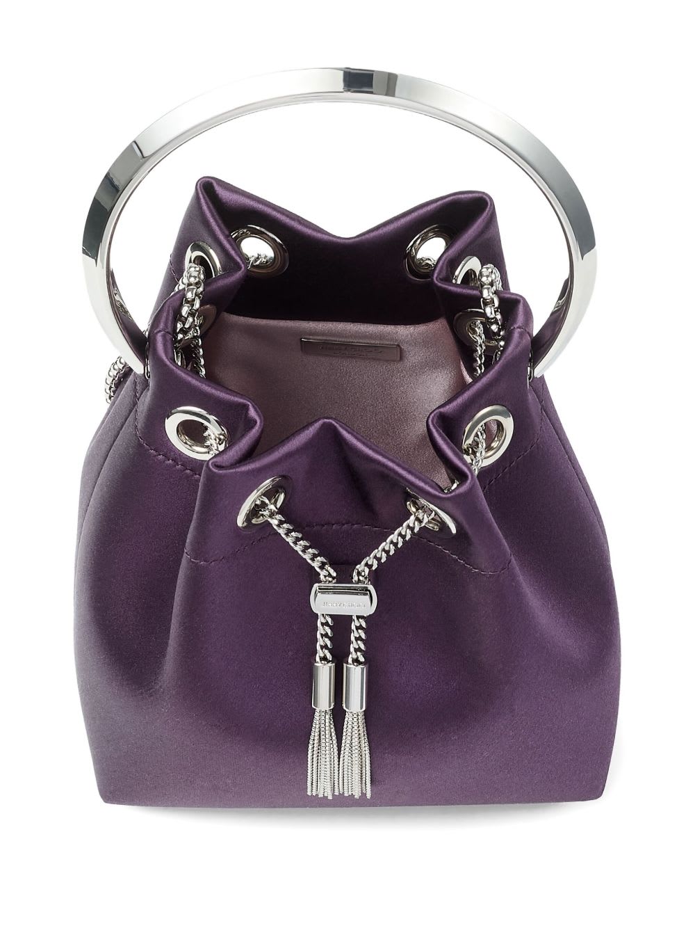 Jimmy Choo Bon Bon Leather Bucket Bag In Burgundy