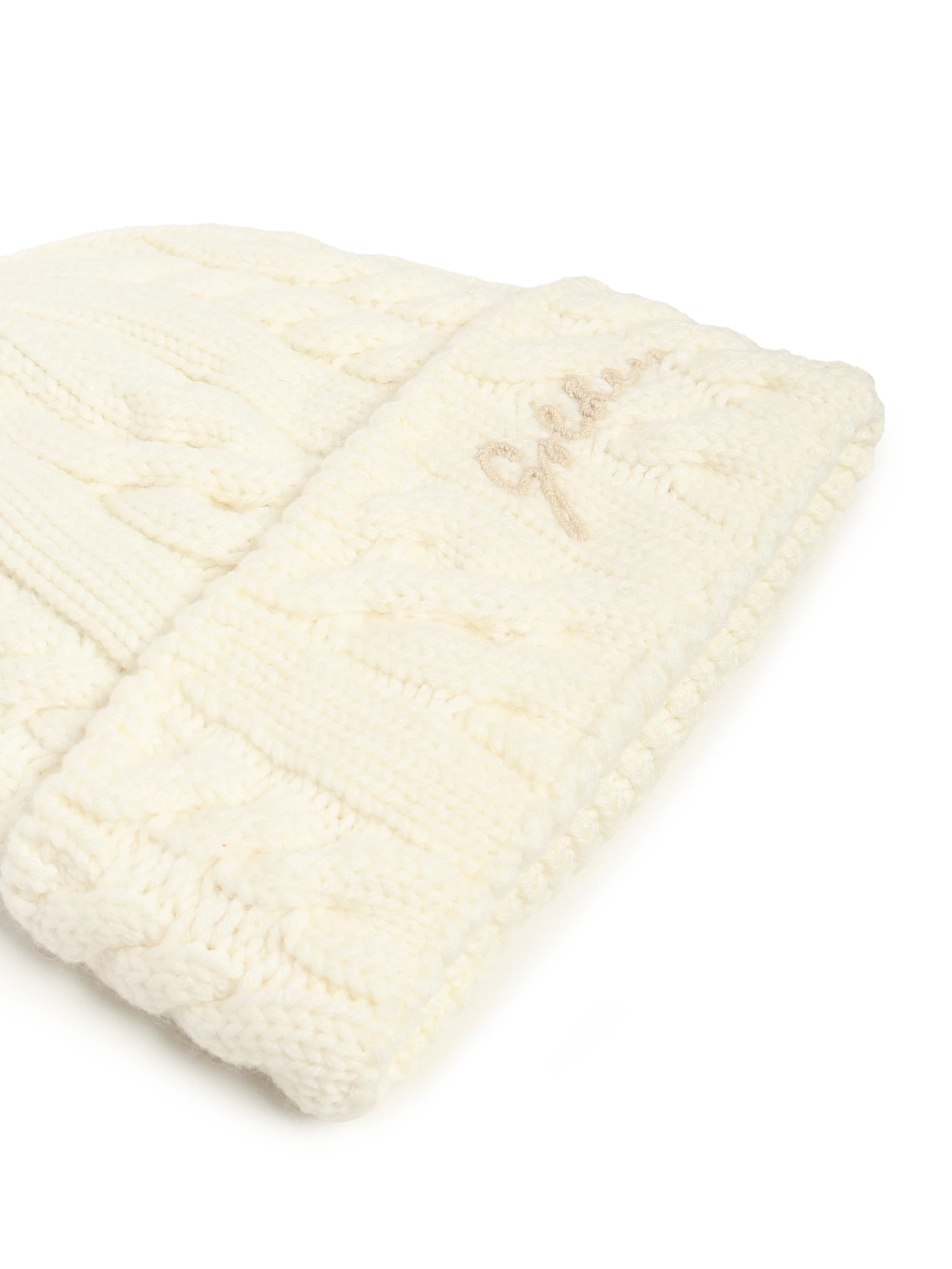 Golden Goose Journey Beanie Hat In White
