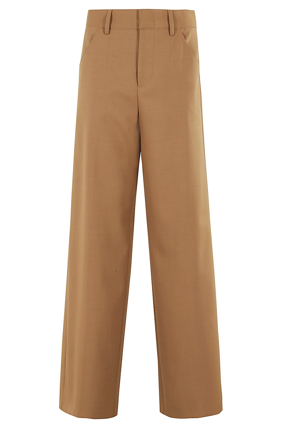 Straight Leg Plain Trousers