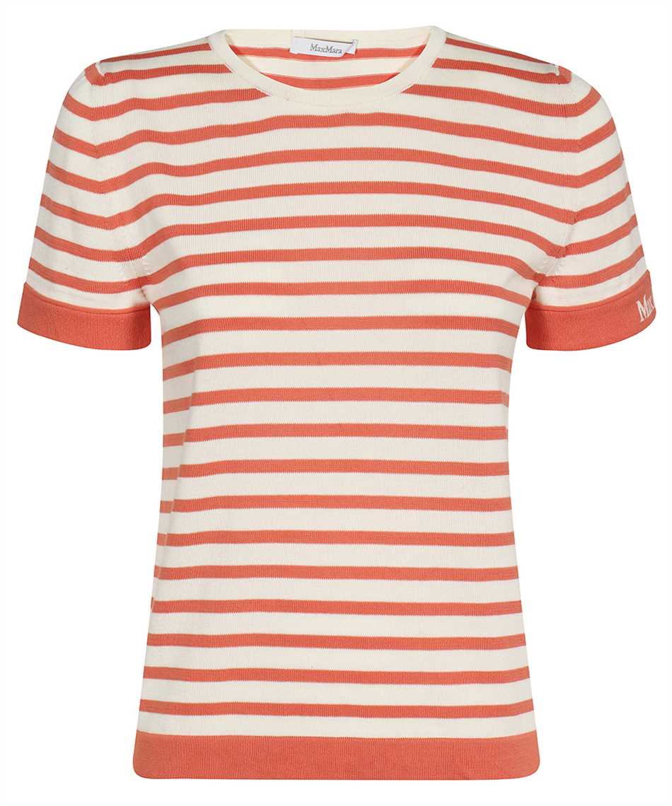 Max Mara Cotton Knit T-shirt In Orange
