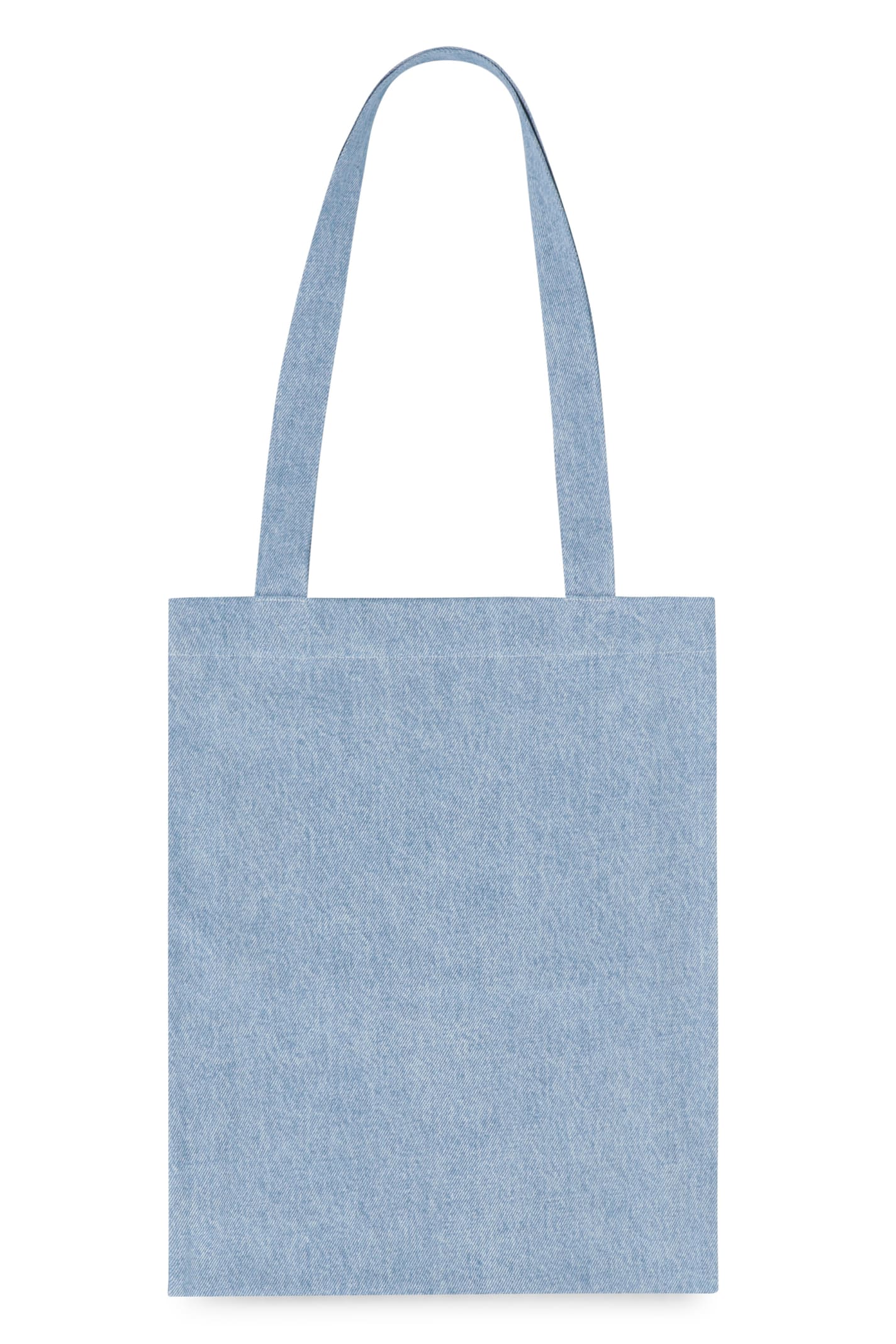 Shop Apc Lou Logo Detail Tote Bag In Denim