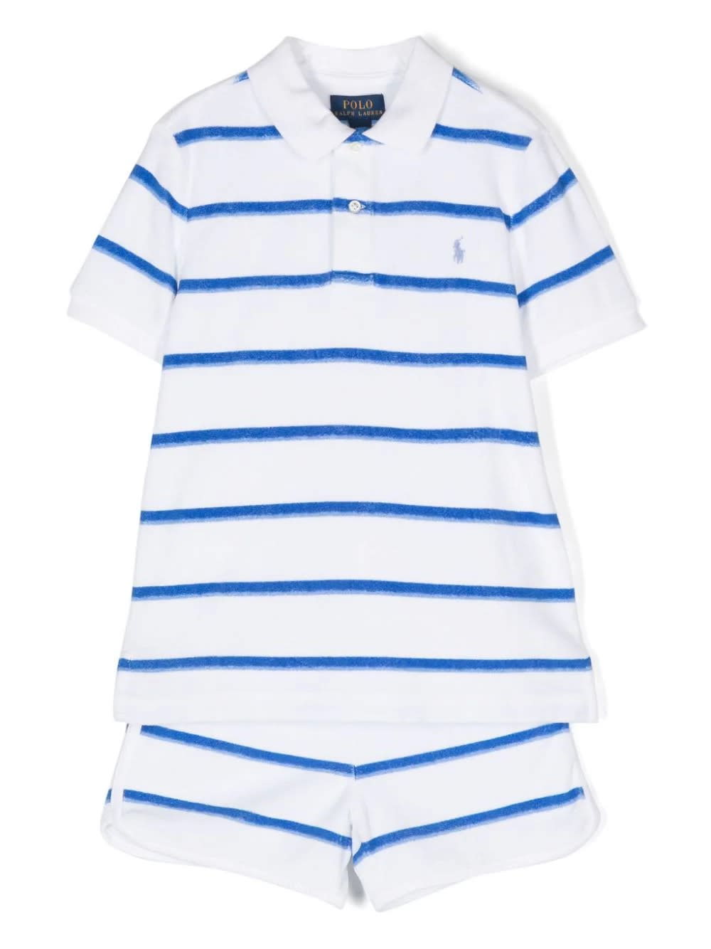 Ralph Lauren Kids' Blue And White Striped Set With Pony