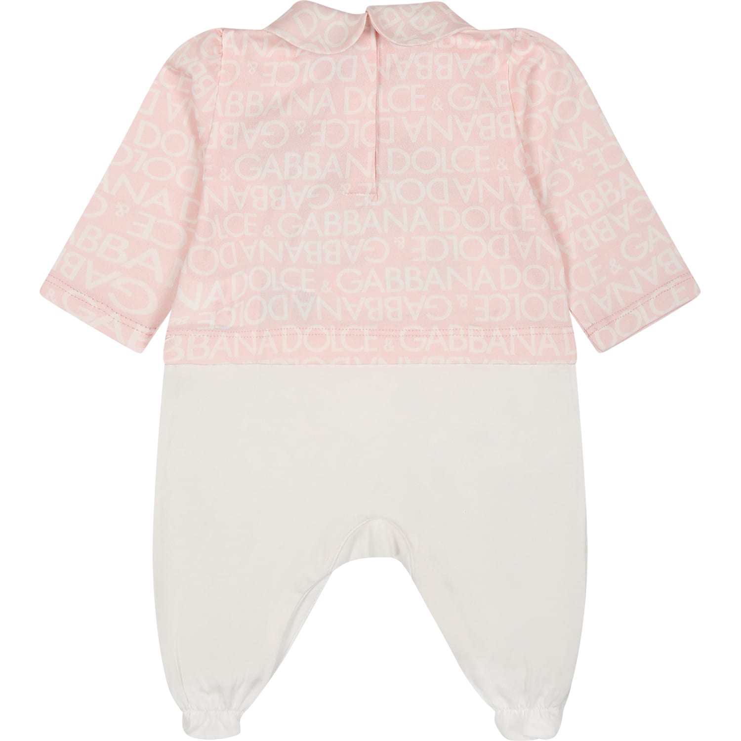 Shop Dolce & Gabbana Pink Set For Baby Girl With Logo And Leoaprds