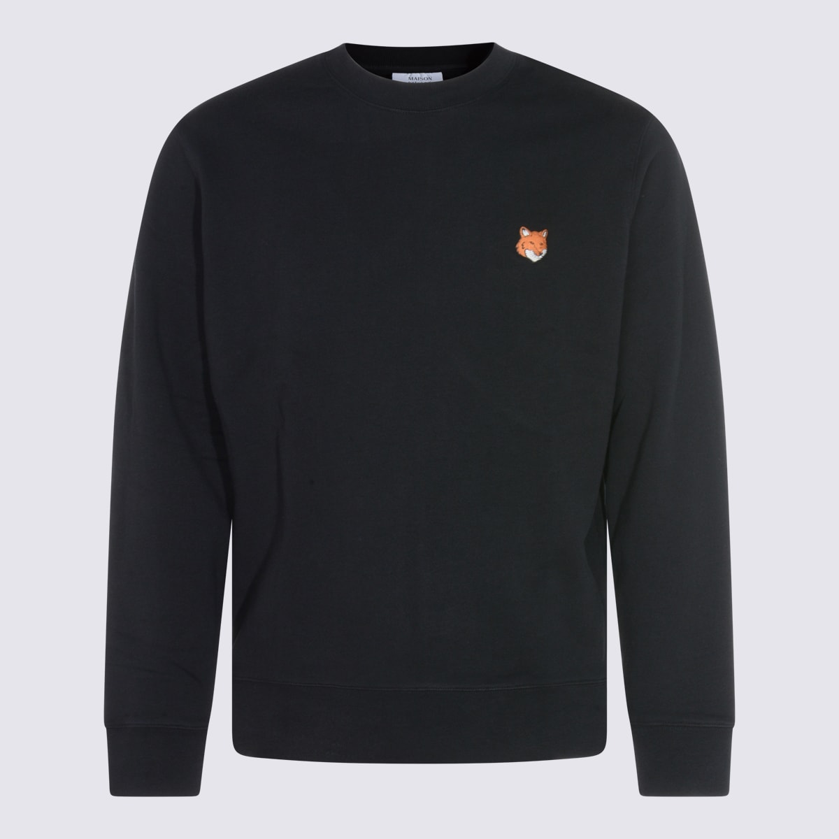 Maison Kitsuné Cotton Sweatshirt Featuring Fox Head Design In Black