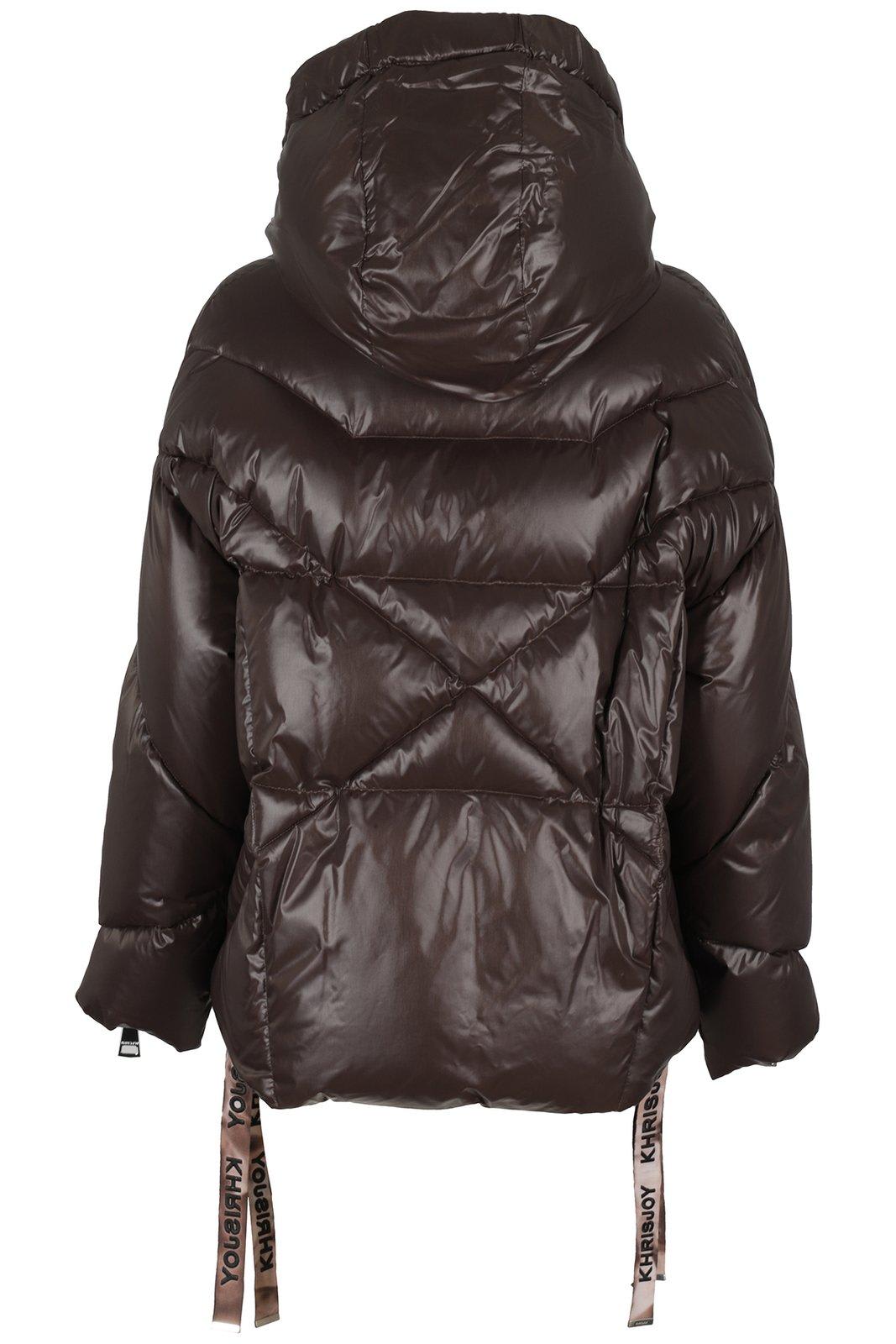 Shop Khrisjoy Puff Khris Shiny Zip-up Quilted Jacket