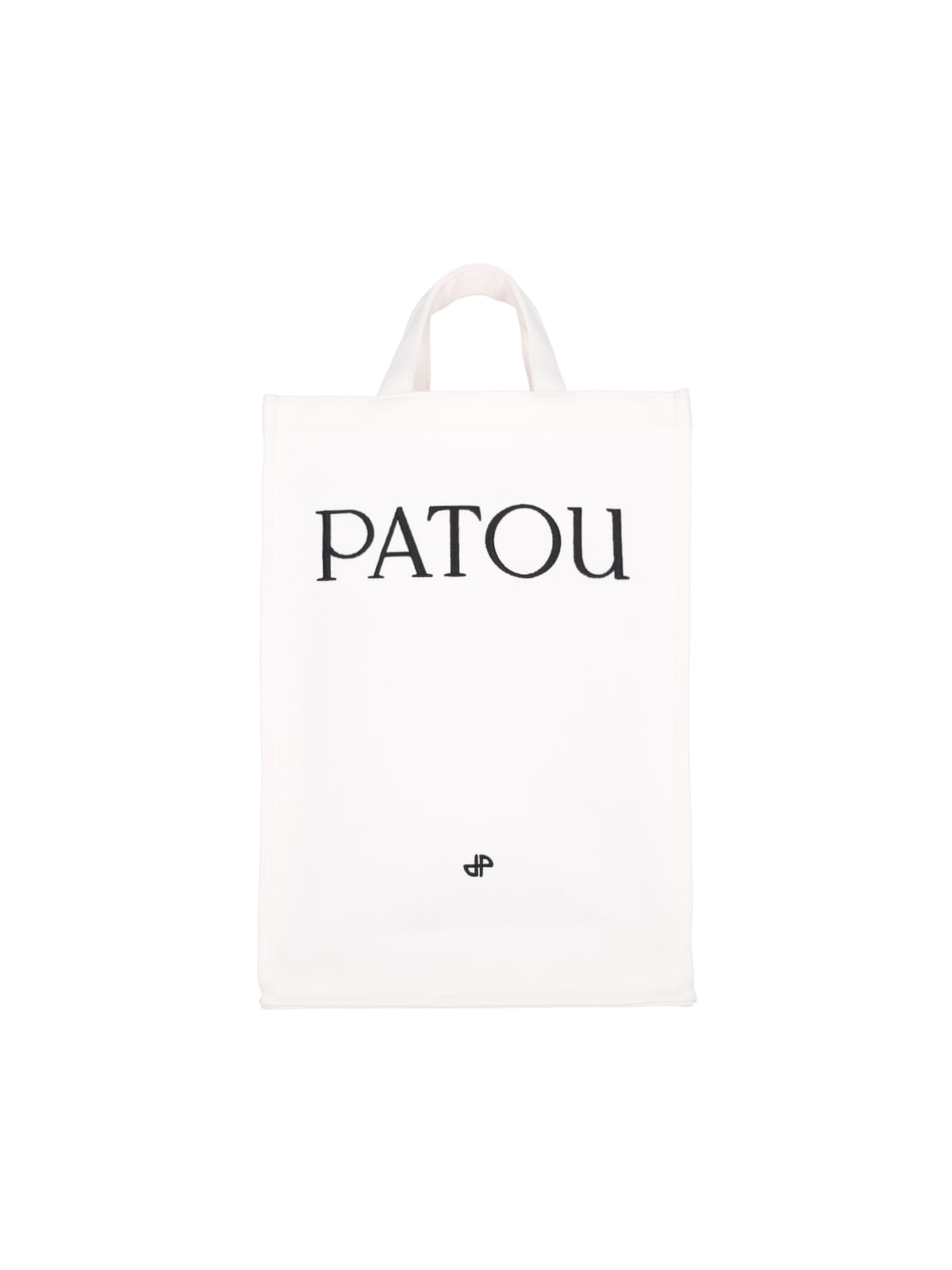 Shop Patou Vertical Logo Tote Bag In White