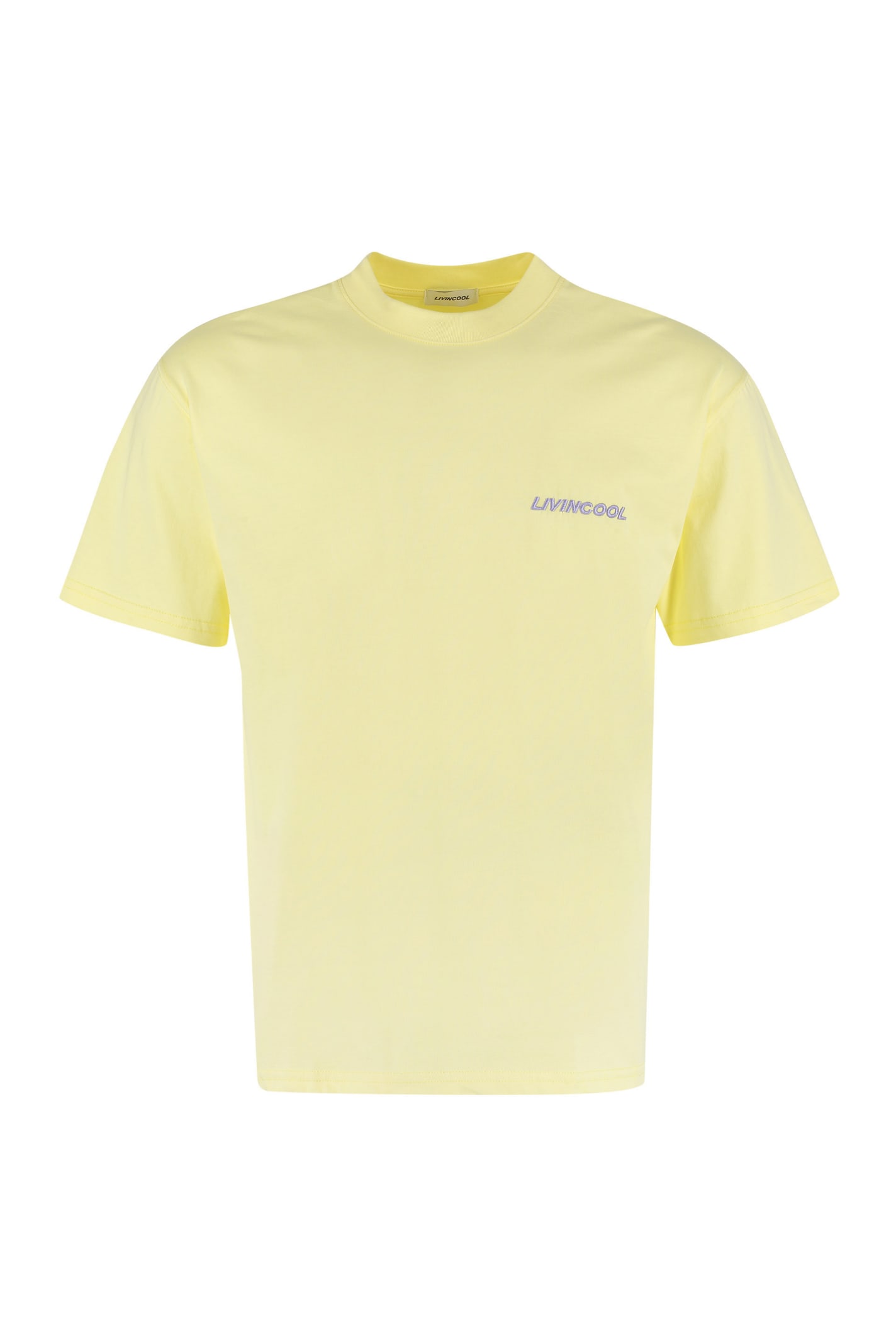 Livincool Logo Cotton T-shirt In Yellow