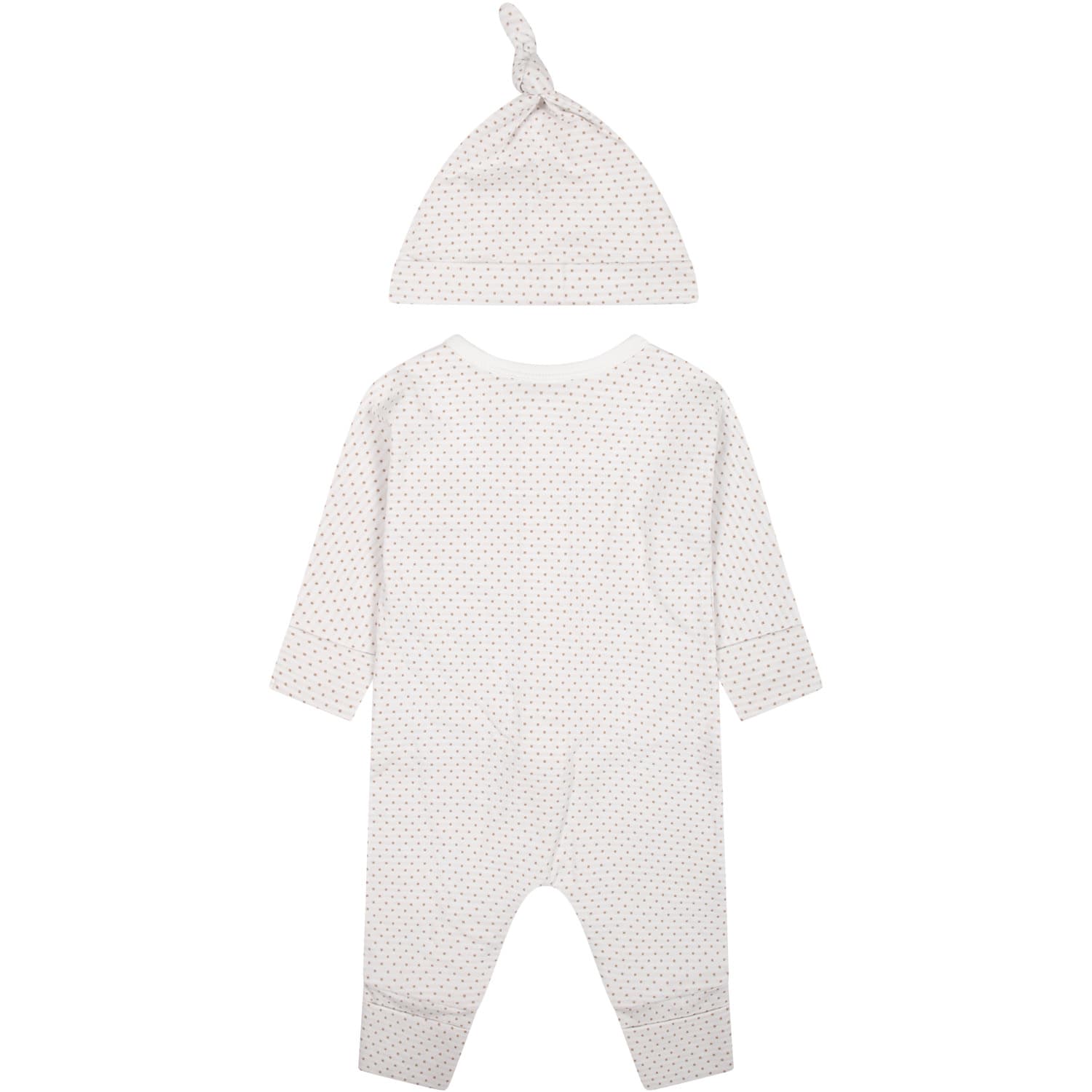Shop Burberry White Set For Babies With Polka Dots And Logo