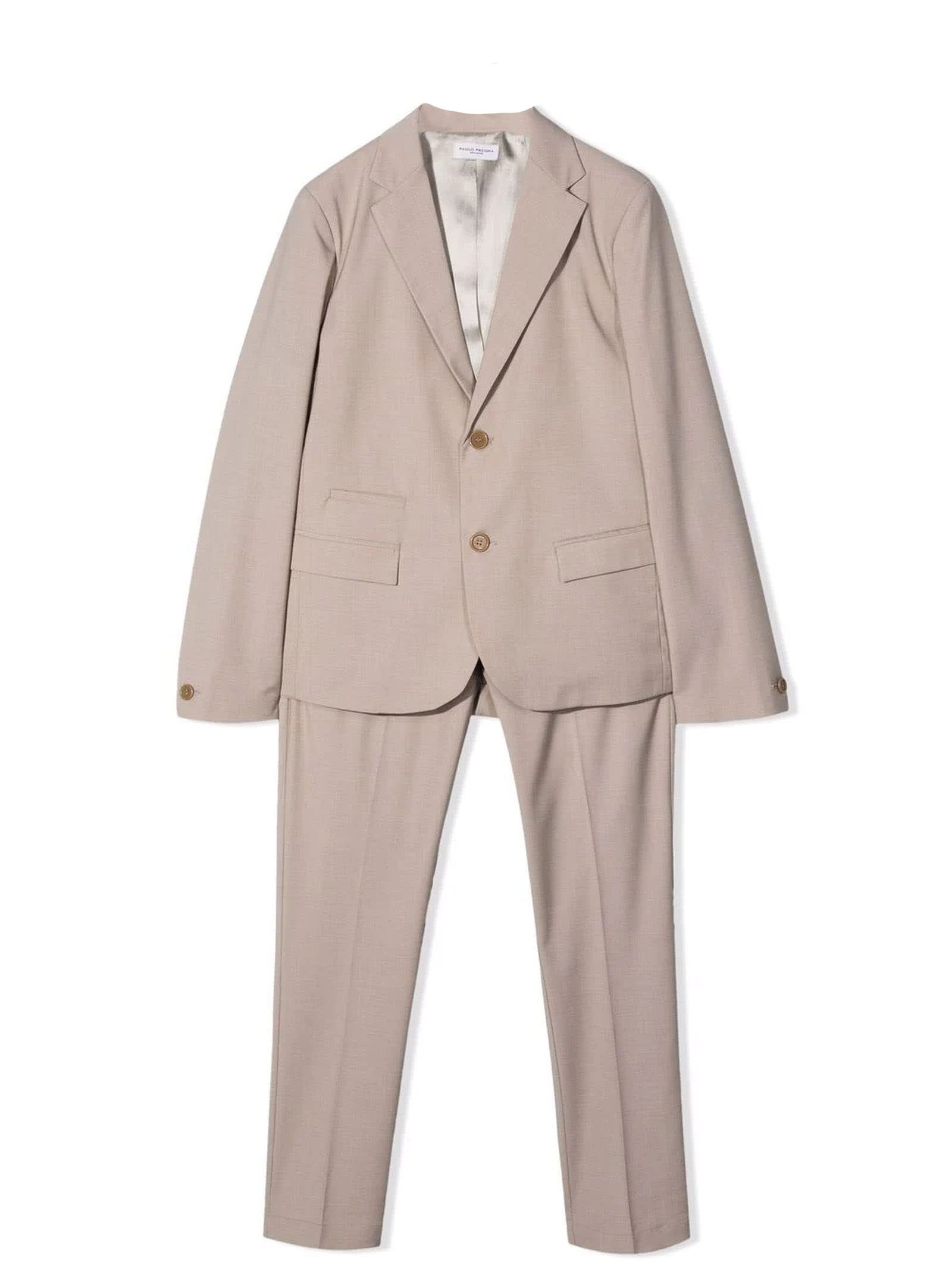 Paolo Pecora Beige Polyester Two-piece Suit