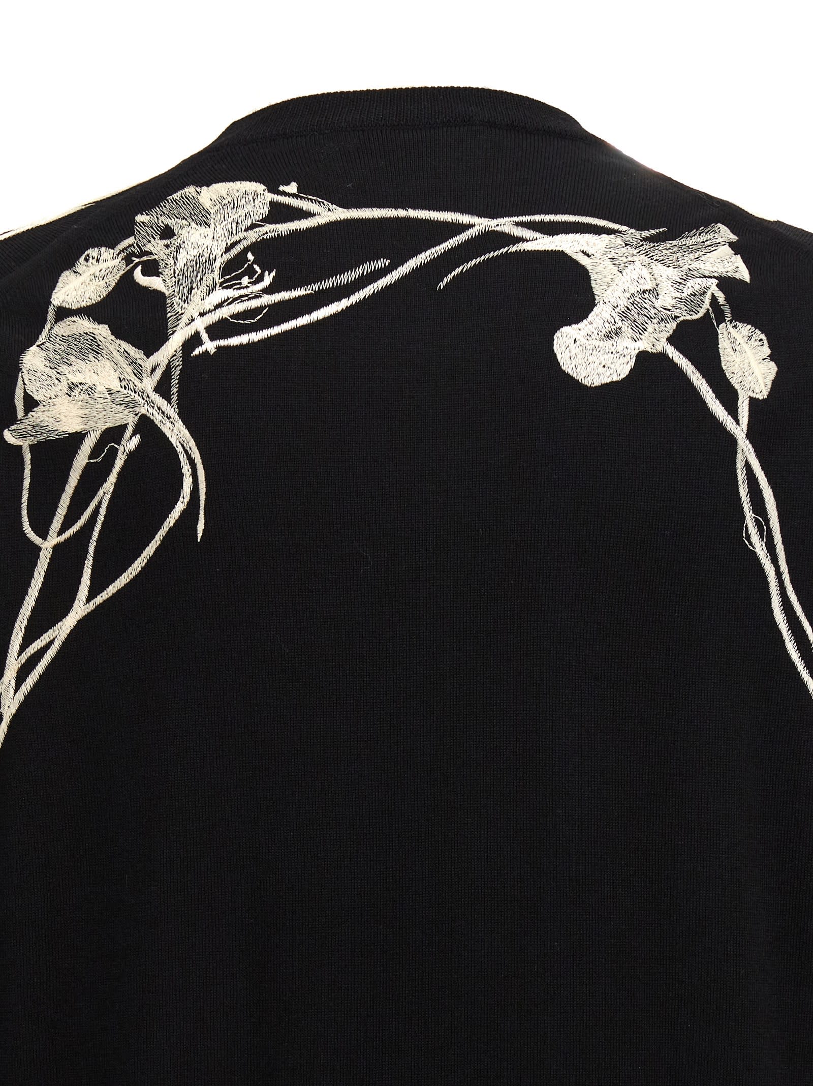 Shop Alexander Mcqueen Embroidery Sweater In White/black