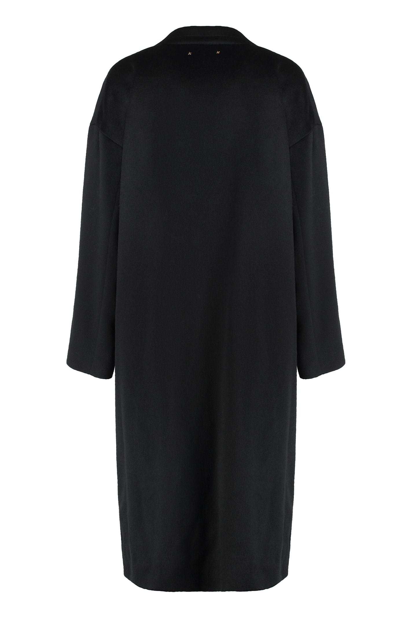 Golden Goose Single-breasted Cocoon Coat Coats Black In Multi