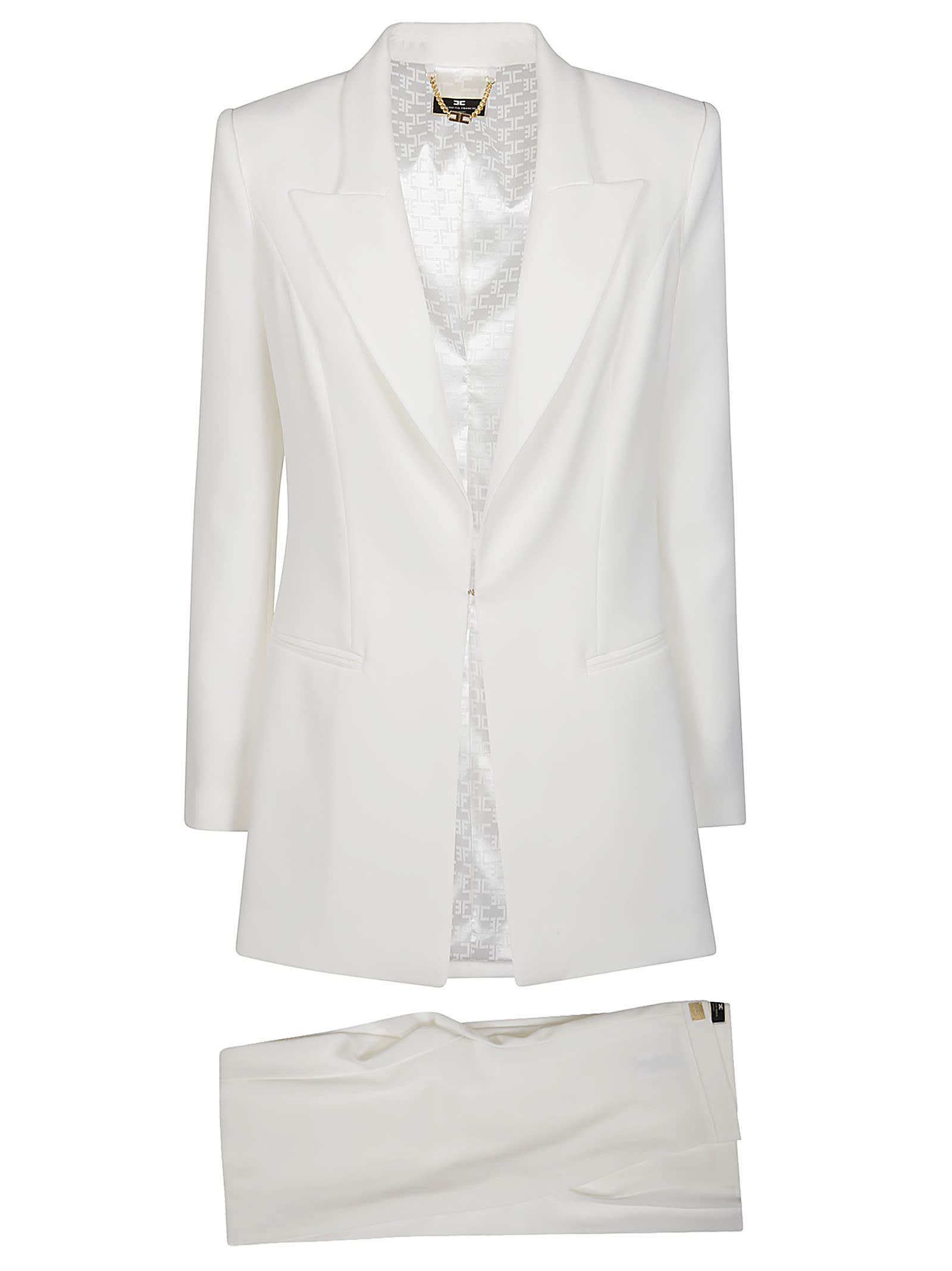 Elisabetta Franchi Essential Suit In Avorio