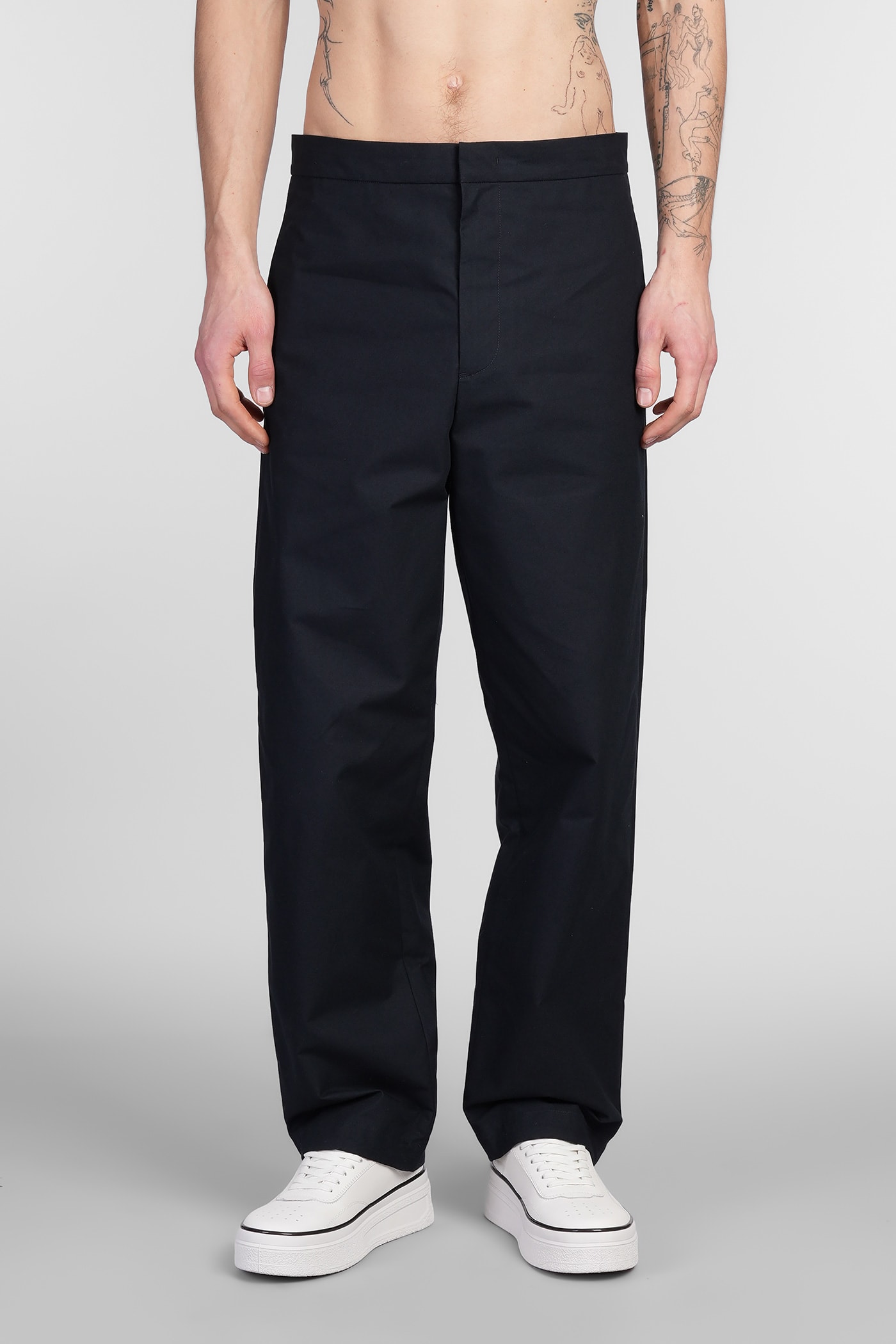 Jil Sander Pants In Blue Cotton