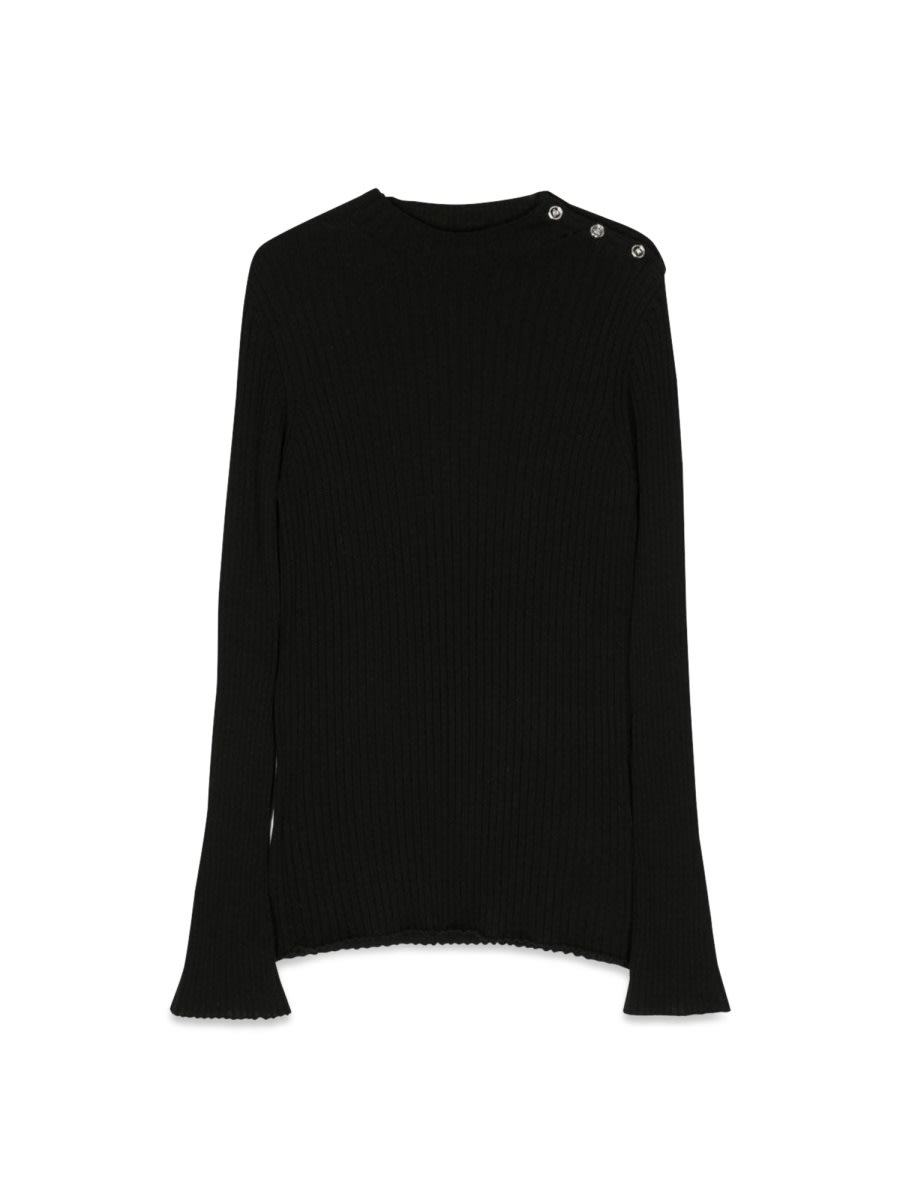 Shop Versace Knit Sweater Rib Series In Black