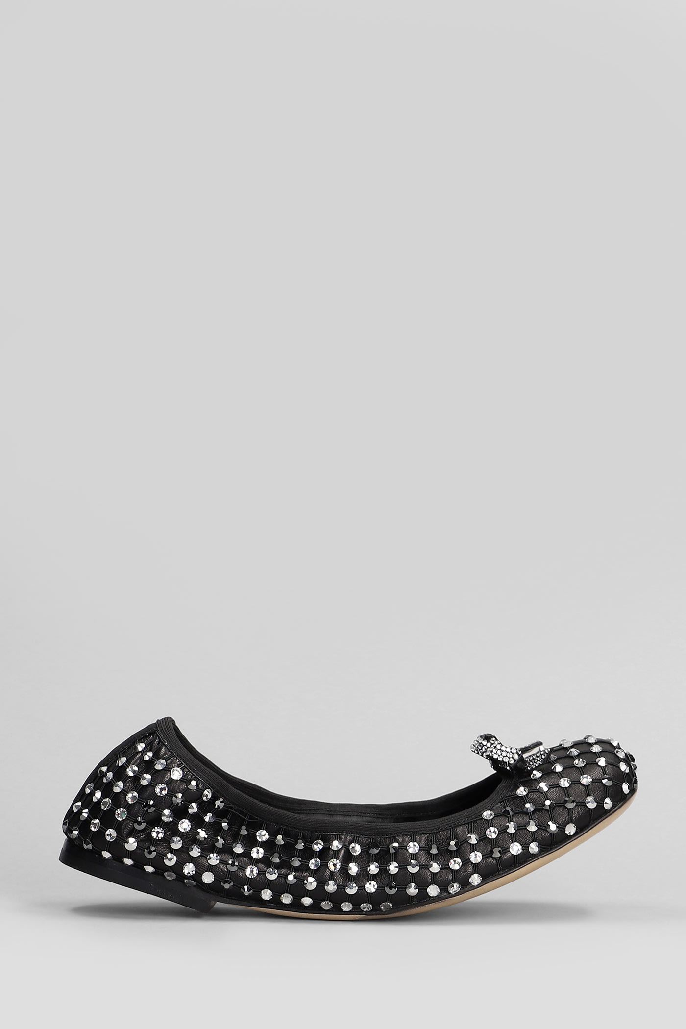 Shop René Caovilla Galaxia Ballet Flats In Black Leather