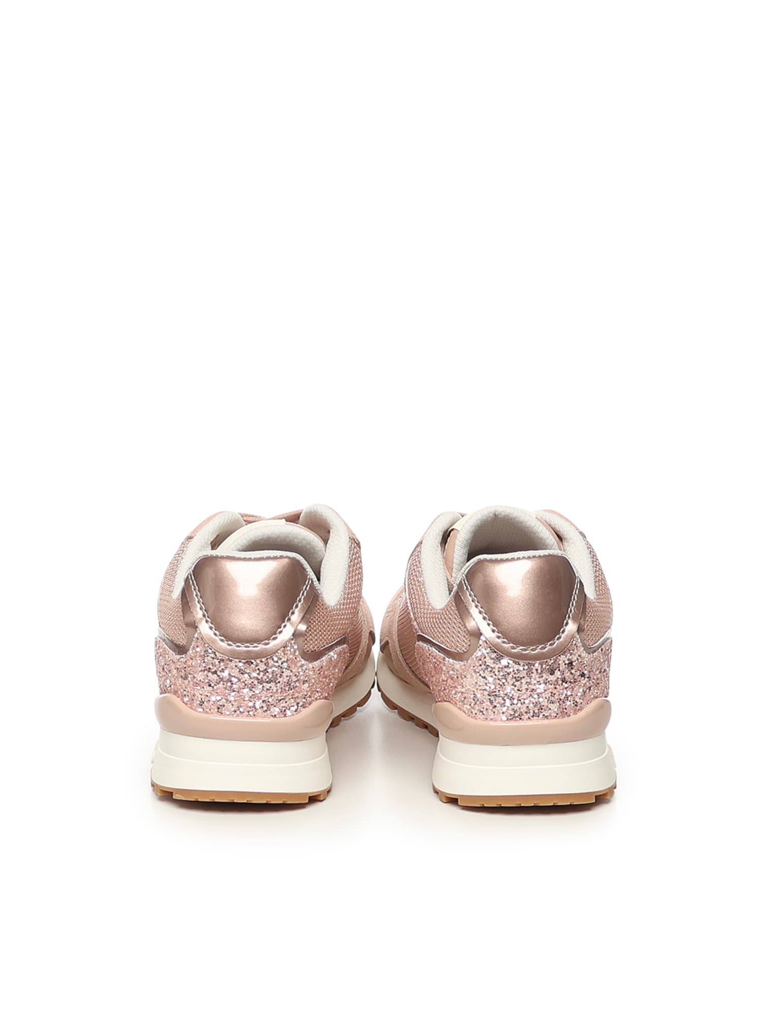 Liu •jo Glitter And Mesh Sneakers In Pink