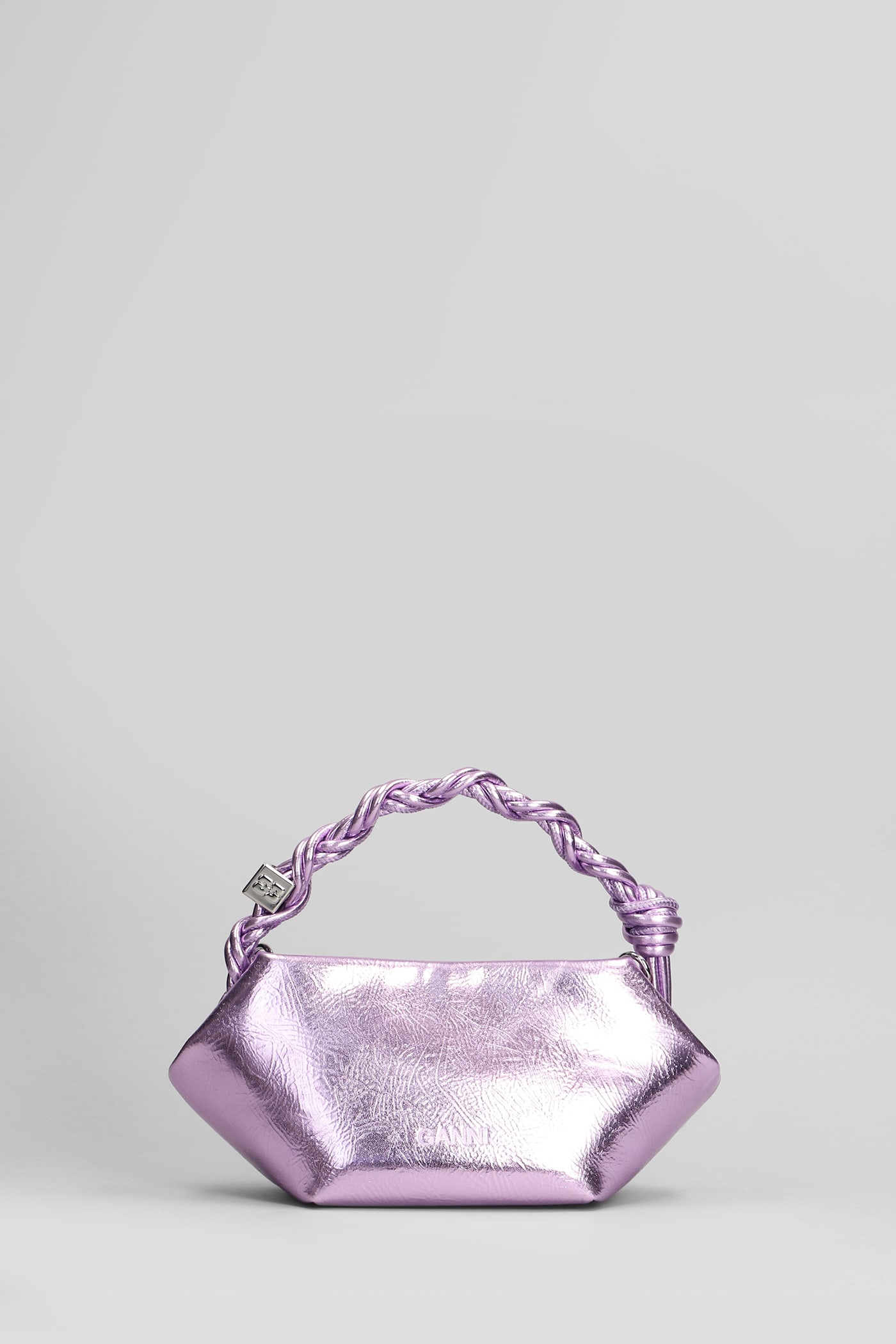 Shop Ganni Bou Bag Mini Metal Shoulder Bag In Rose-pink Leather