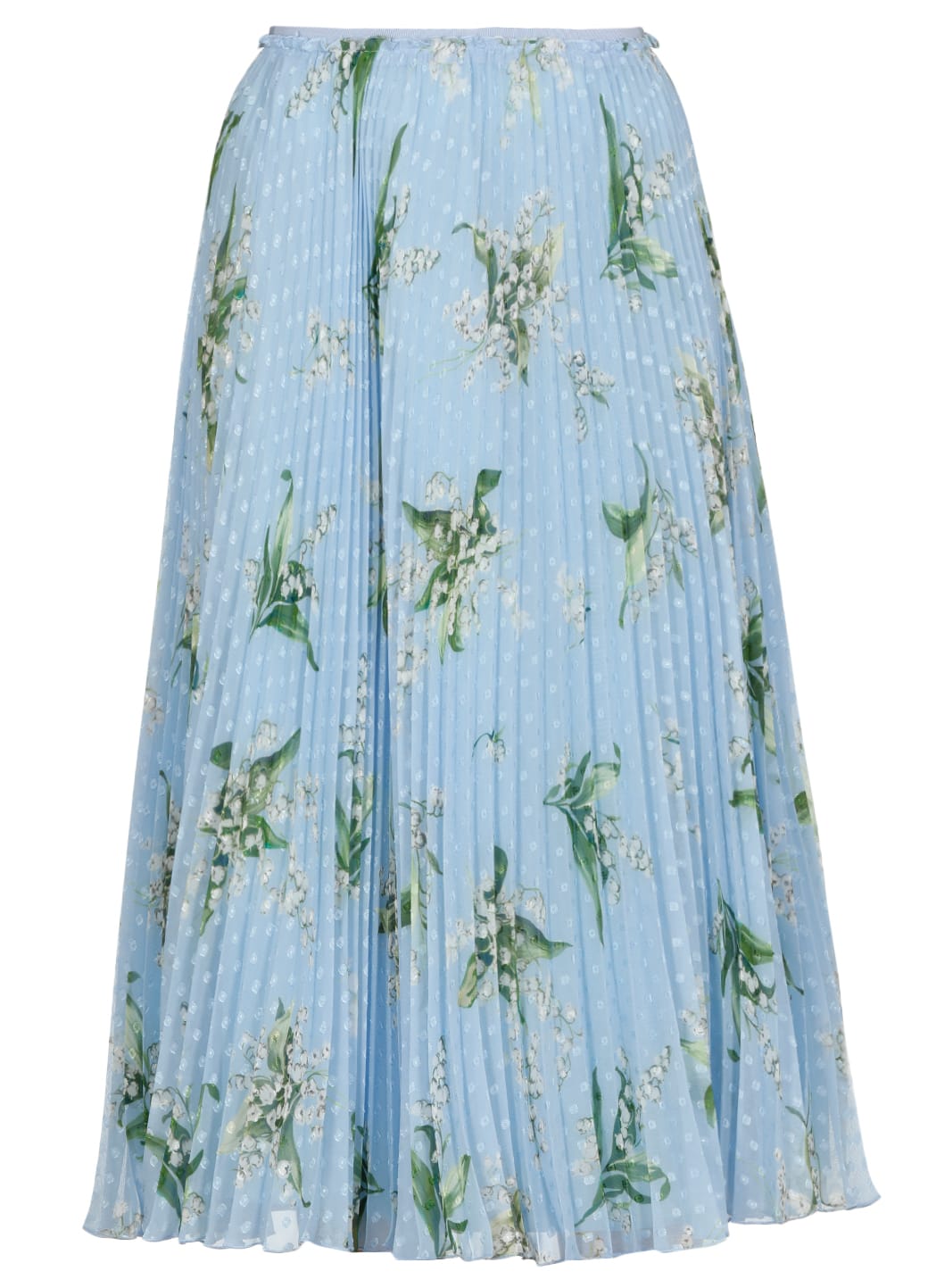 RED Valentino Pleated Full Skirt With May Lily Print