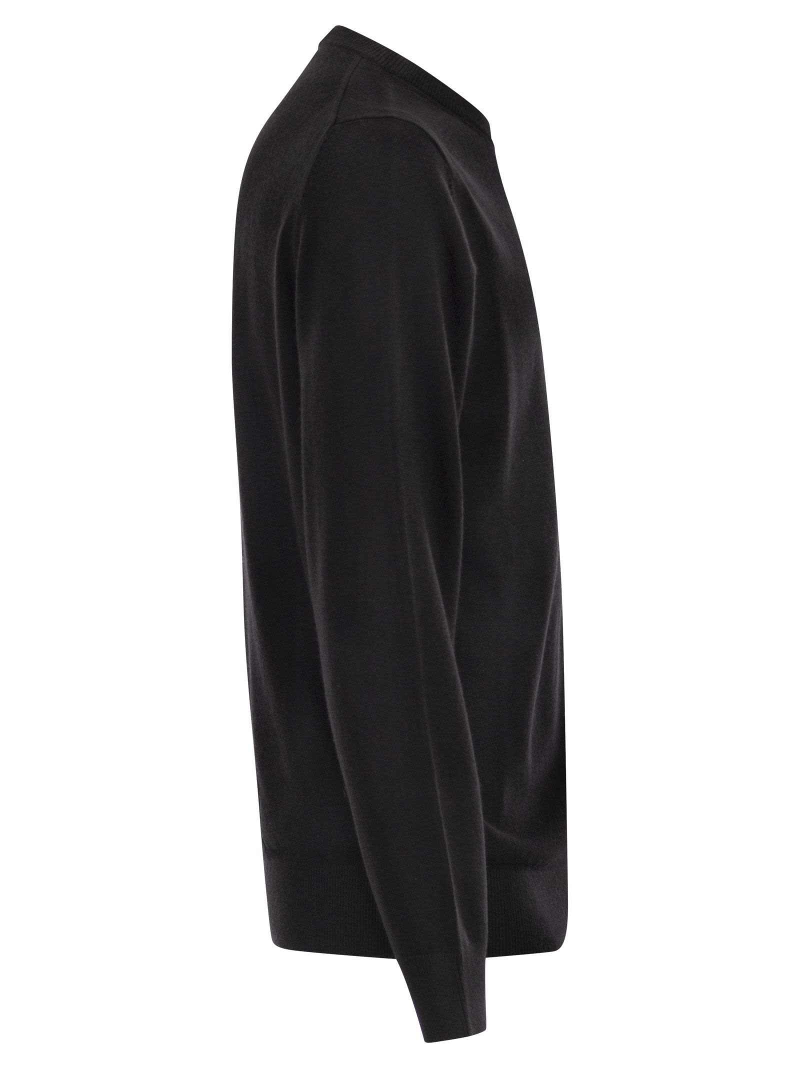 Mc2 Saint Barth Heron - Crew Neck Jumper With Embroidery On The Chest In Brown