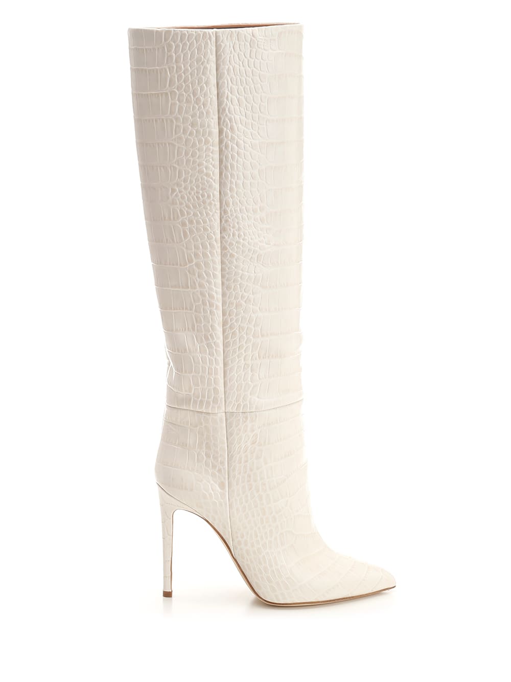 Shop Paris Texas White Crocodile Print Boot In Bianco