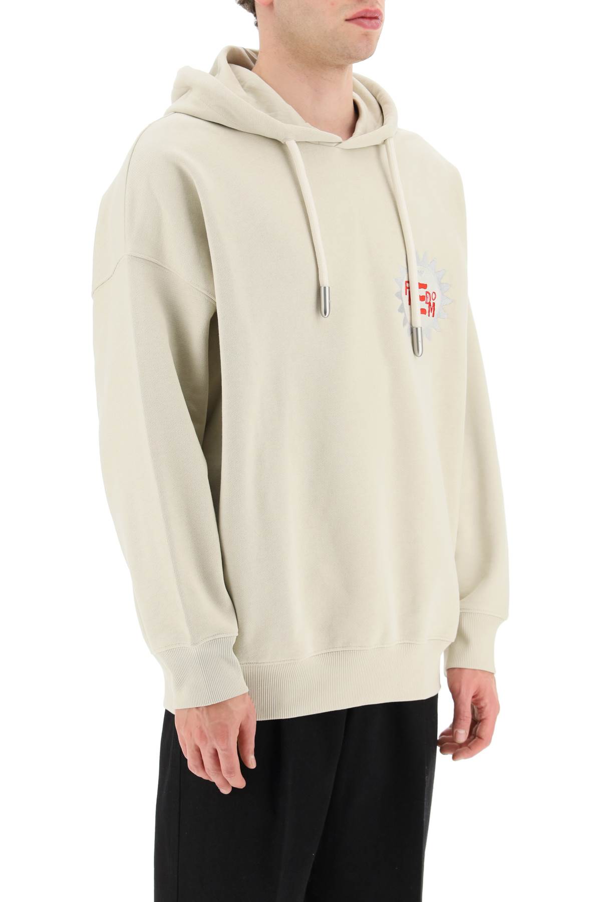 Emporio Armani 'freedom' Hoodie In Sand