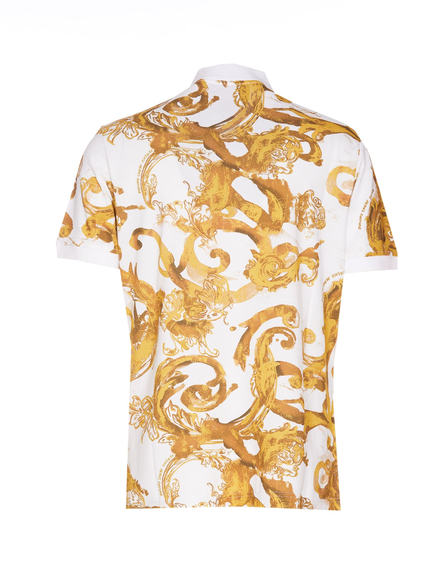 Shop Versace Jeans Couture Watercolour Couture Polo In White