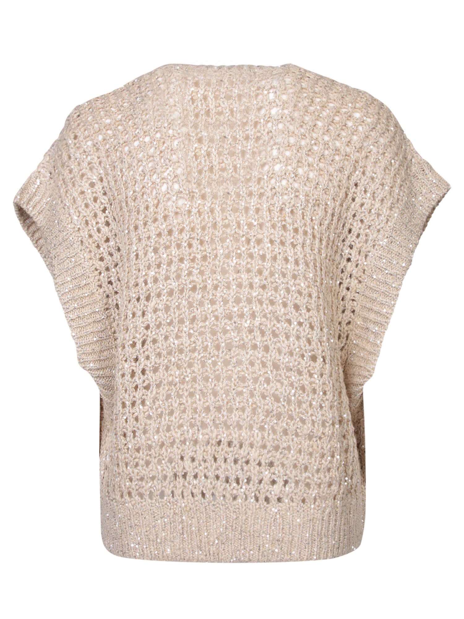 Shop Brunello Cucinelli Pearl Silk-linen Vest In White