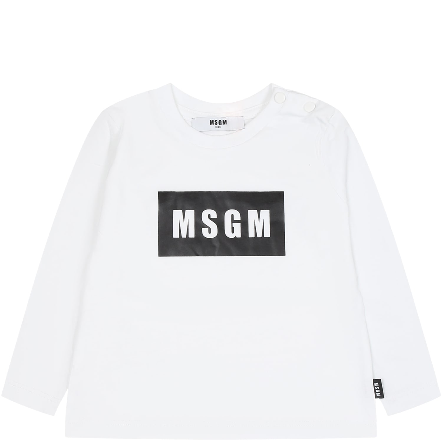 Msgm White T-shirt For Baby Kids With Logo
