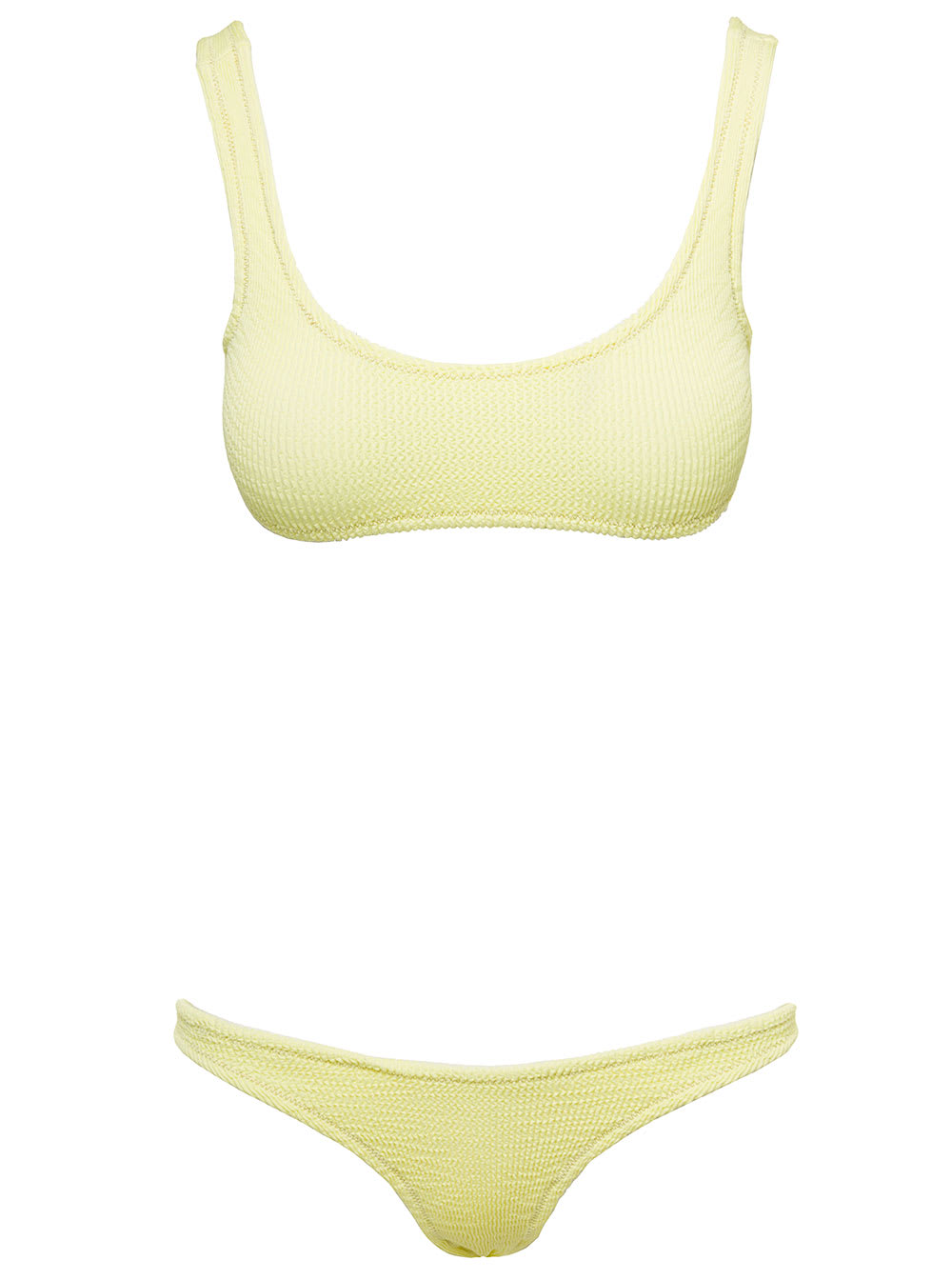 ginny Yellow Bandeau Style Bikini Set With High-waisted Bottoms In Polyamide Woman