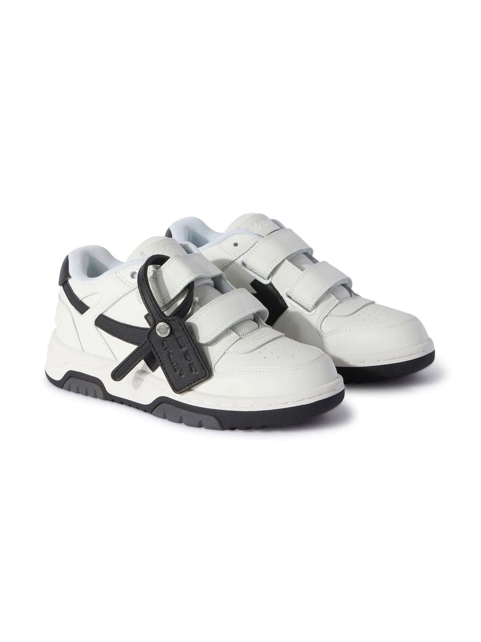 Off-white Kids' White Leather Sneakers In Bianco