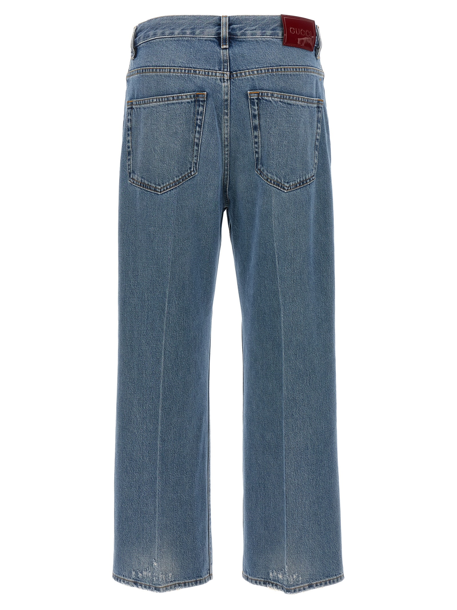Gucci Cropped Jeans Light Blue In Blue