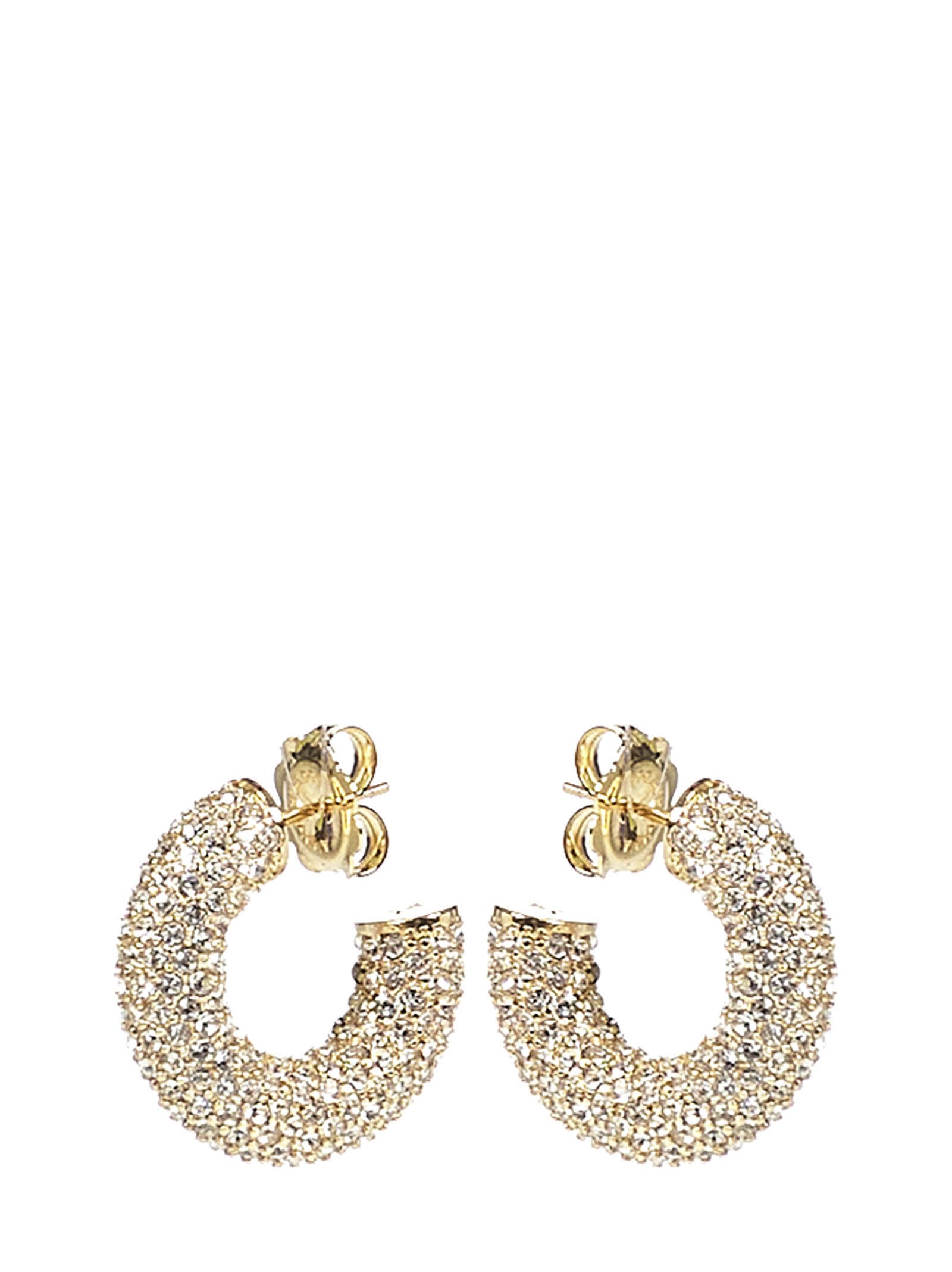 Shop Amina Muaddi Cameron Small Earrings In Golden