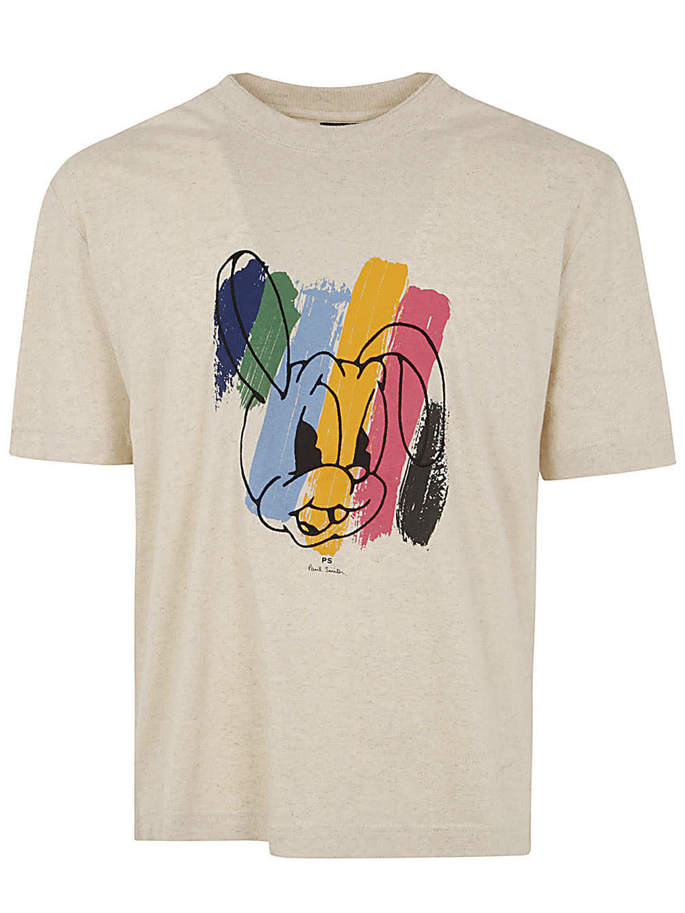 Shop Ps By Paul Smith Mens Reg Fit Ss Tshirt Rabbit In Whites