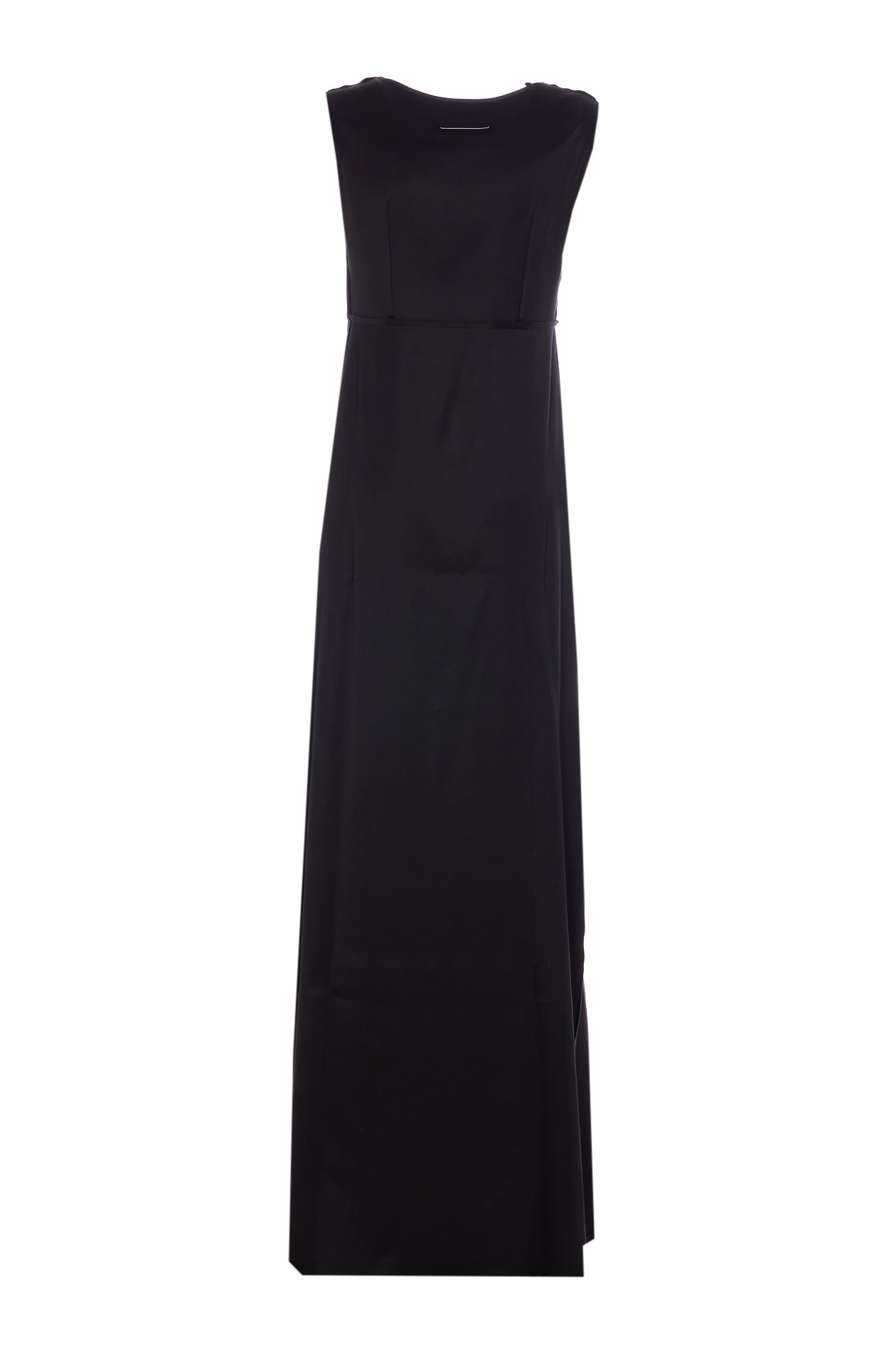 Mm6 Maison Margiela Long Dress With Shoulder Epaulettes And Splits