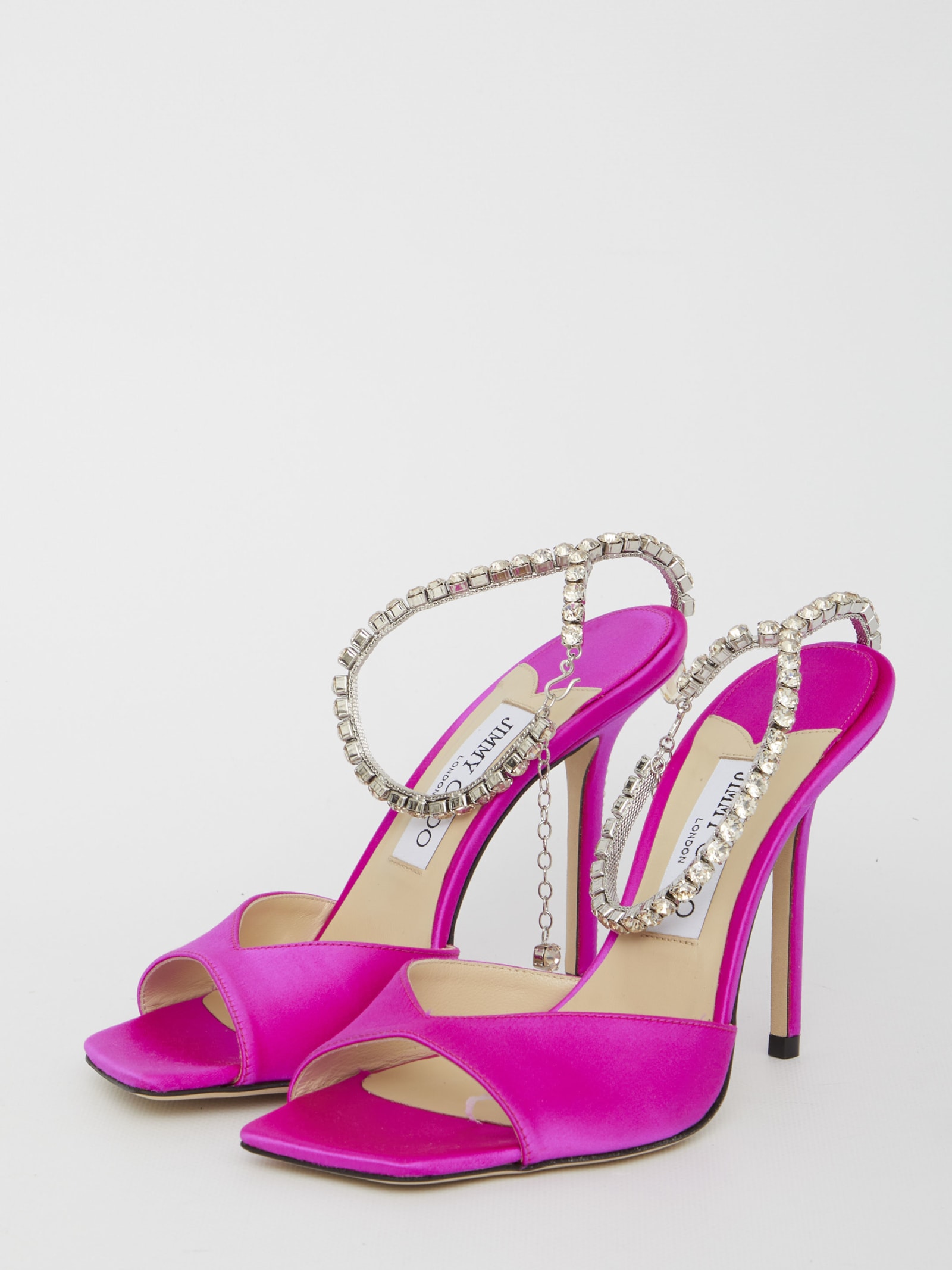 Shop Jimmy Choo Saeda 100 Sandals In Fuxia