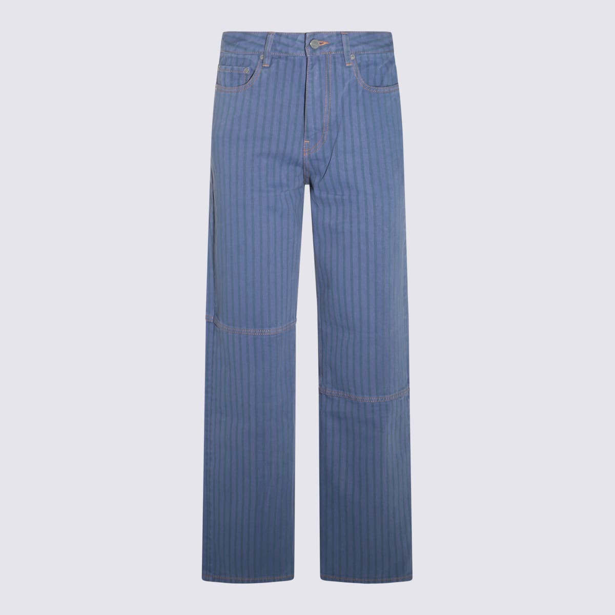 Shop Ganni Blue Cotton Denim Jeans