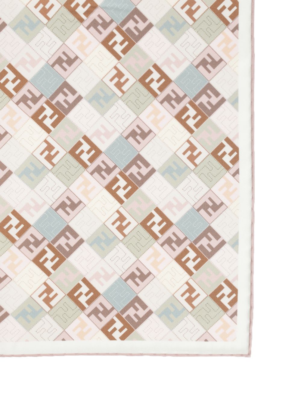 Fendi Geometric Square Scarf Texture In Beige