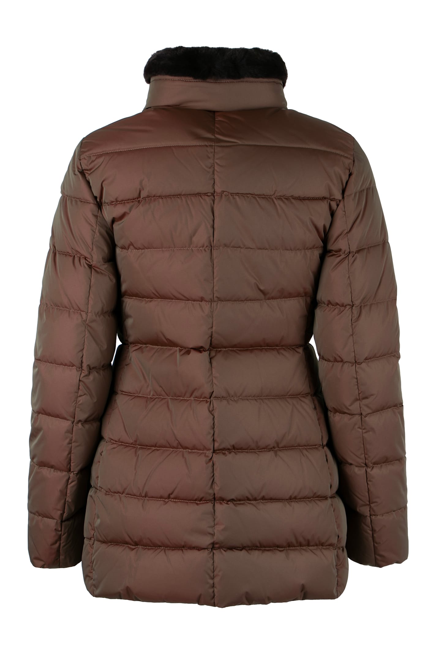 Moorer Eletta Techno Fabric Down Jacket In Mud