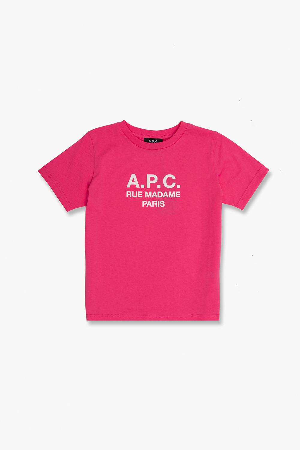 A.p.c. Kids' T-shirt With Logo In Pink