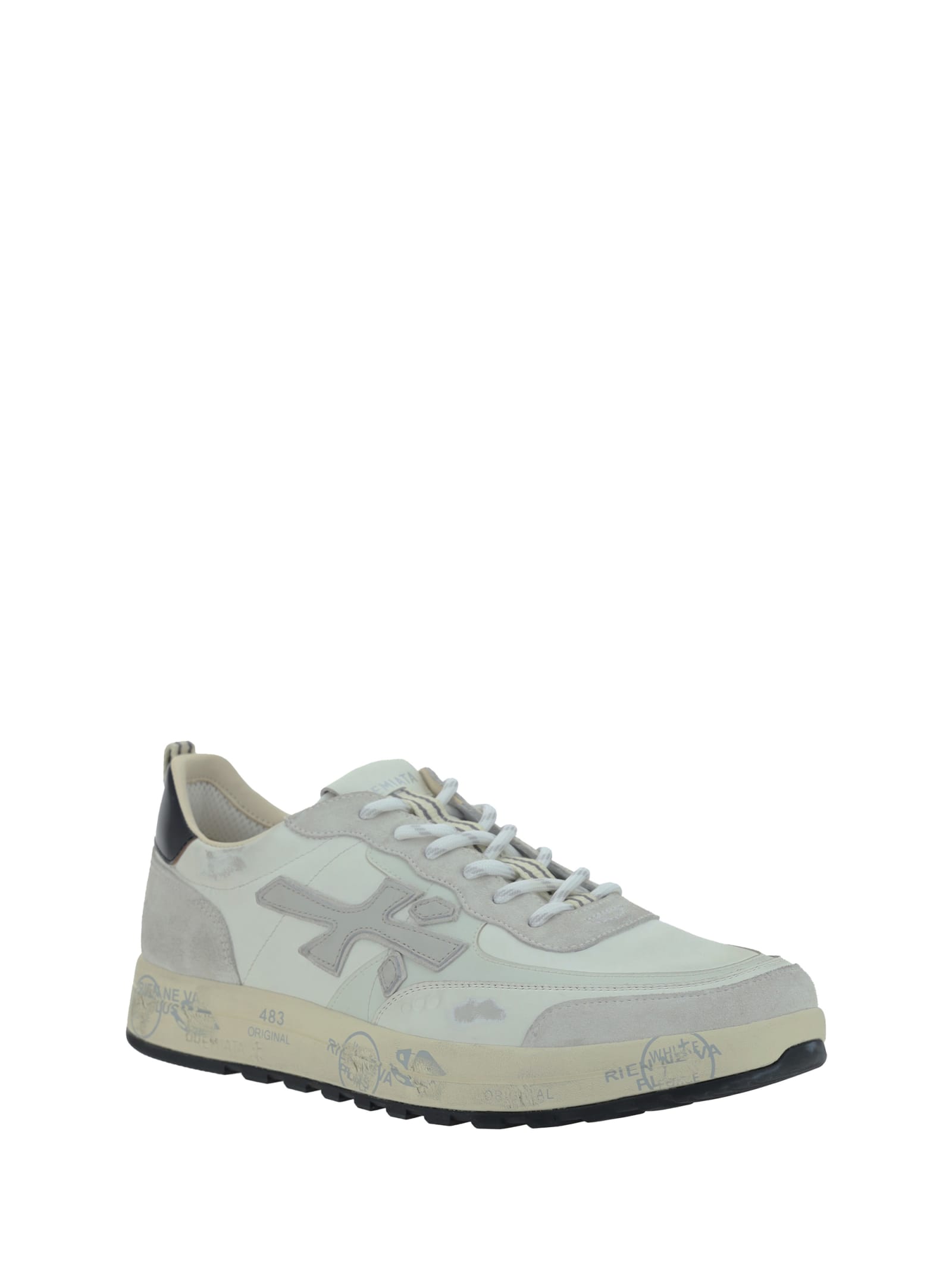 Shop Premiata Nous Sneakers In White/grey