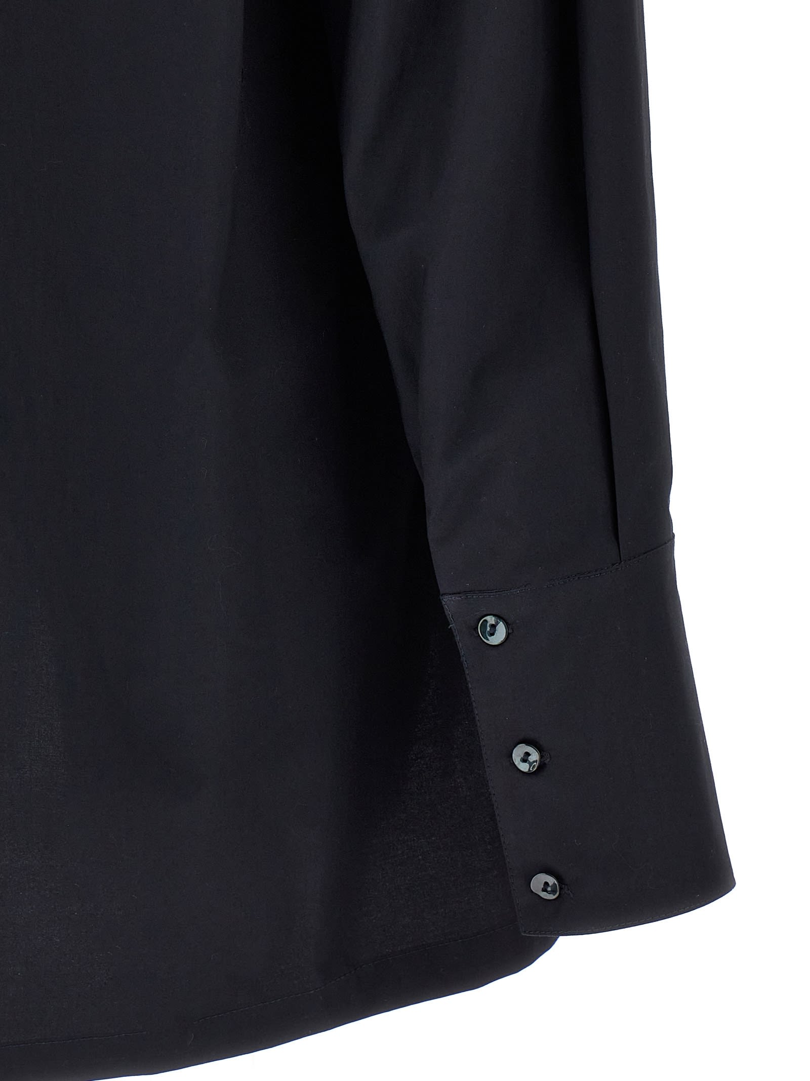 Di.la3 Pari' Blue Cotton Shirt In Black