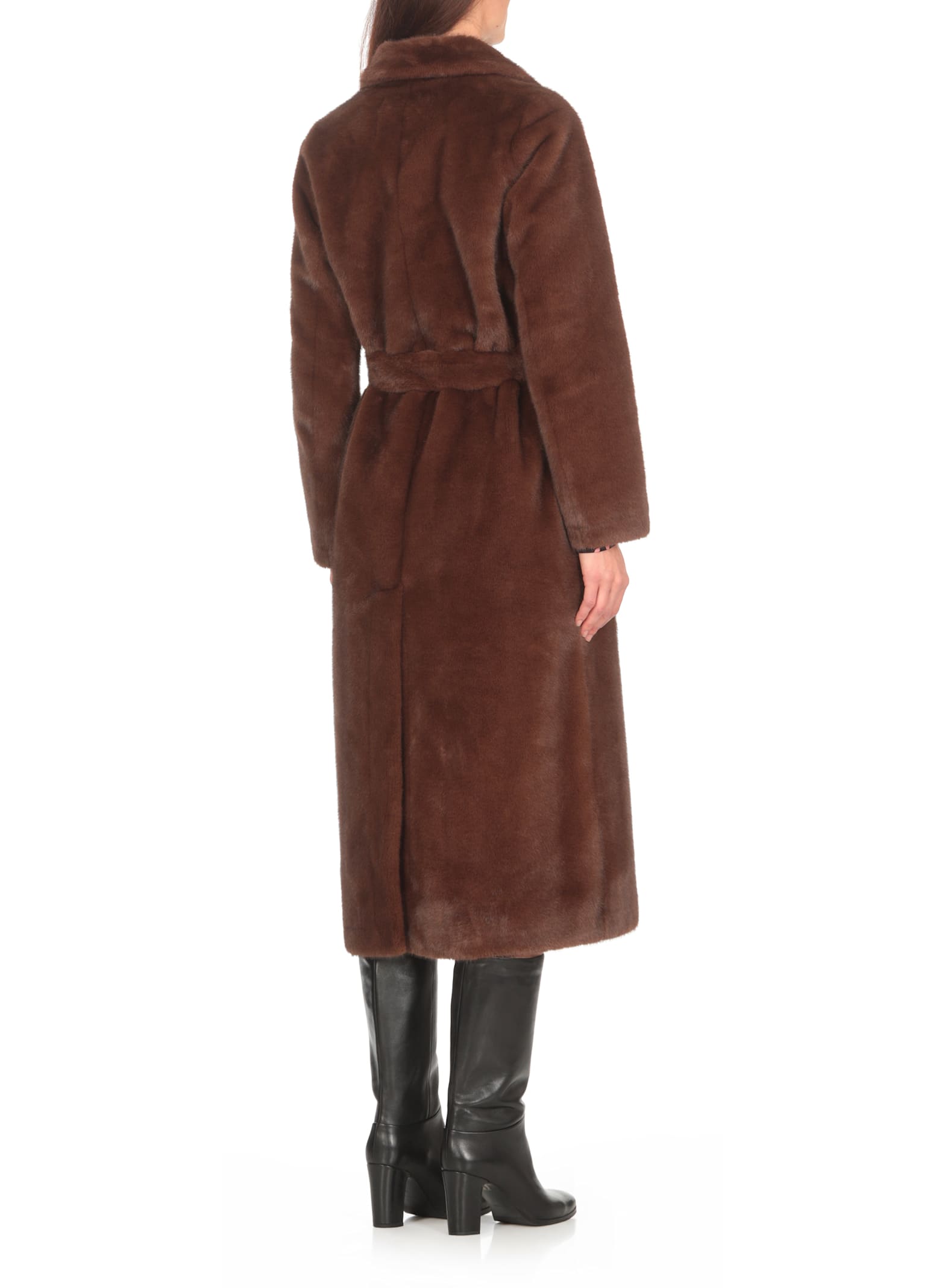 Shop Valentini 1972 Eco Mink Coat In Brown