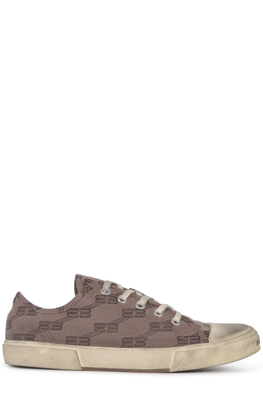 Balenciaga All-over Monogram Print Laced Sneakers