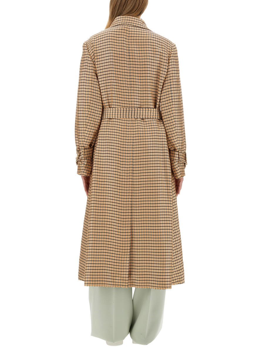 Shop Lanvin Belted Trench Coat In Multicolour