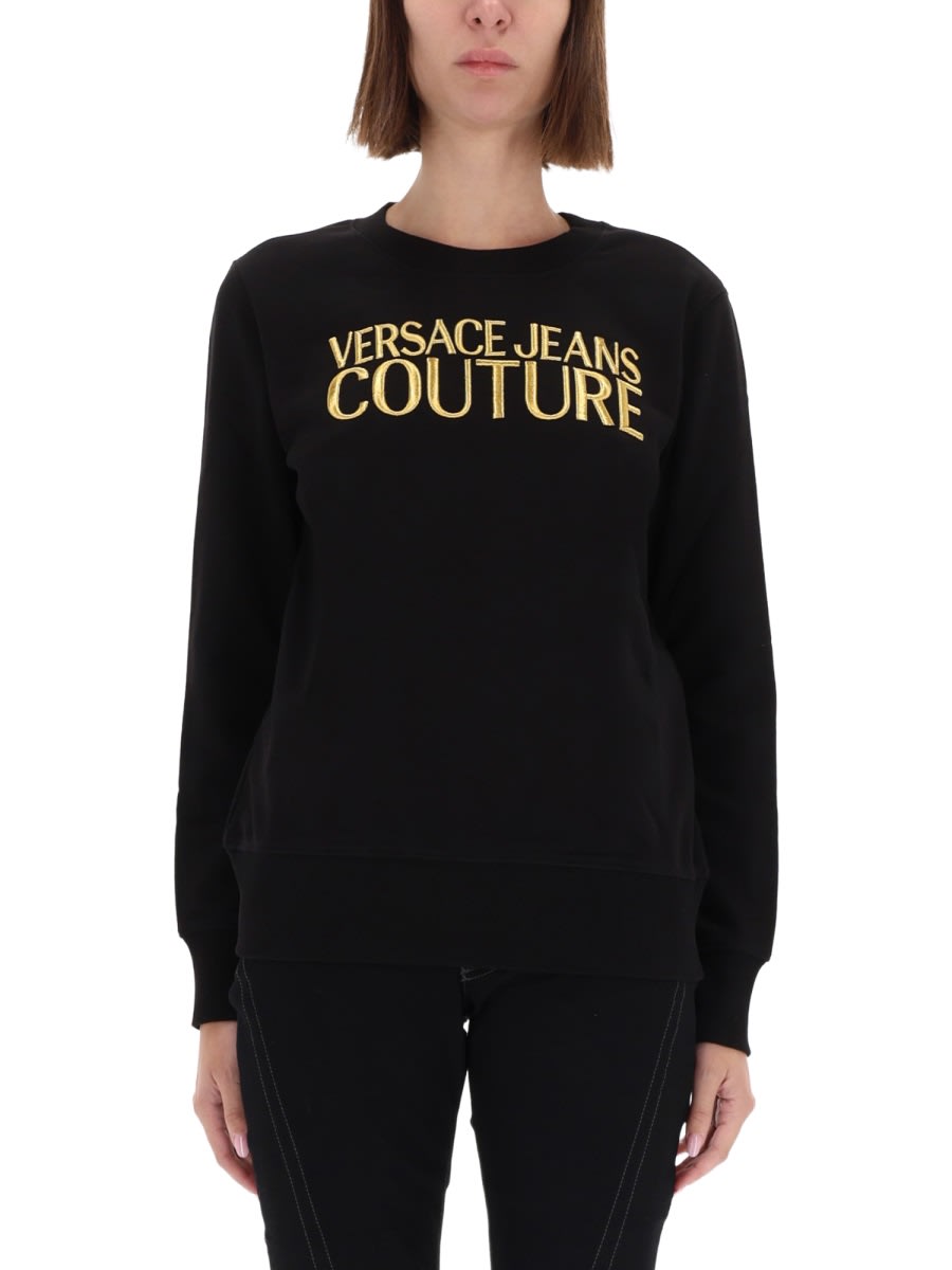 Versace Jeans Couture Sweatshirt With Logo In Black