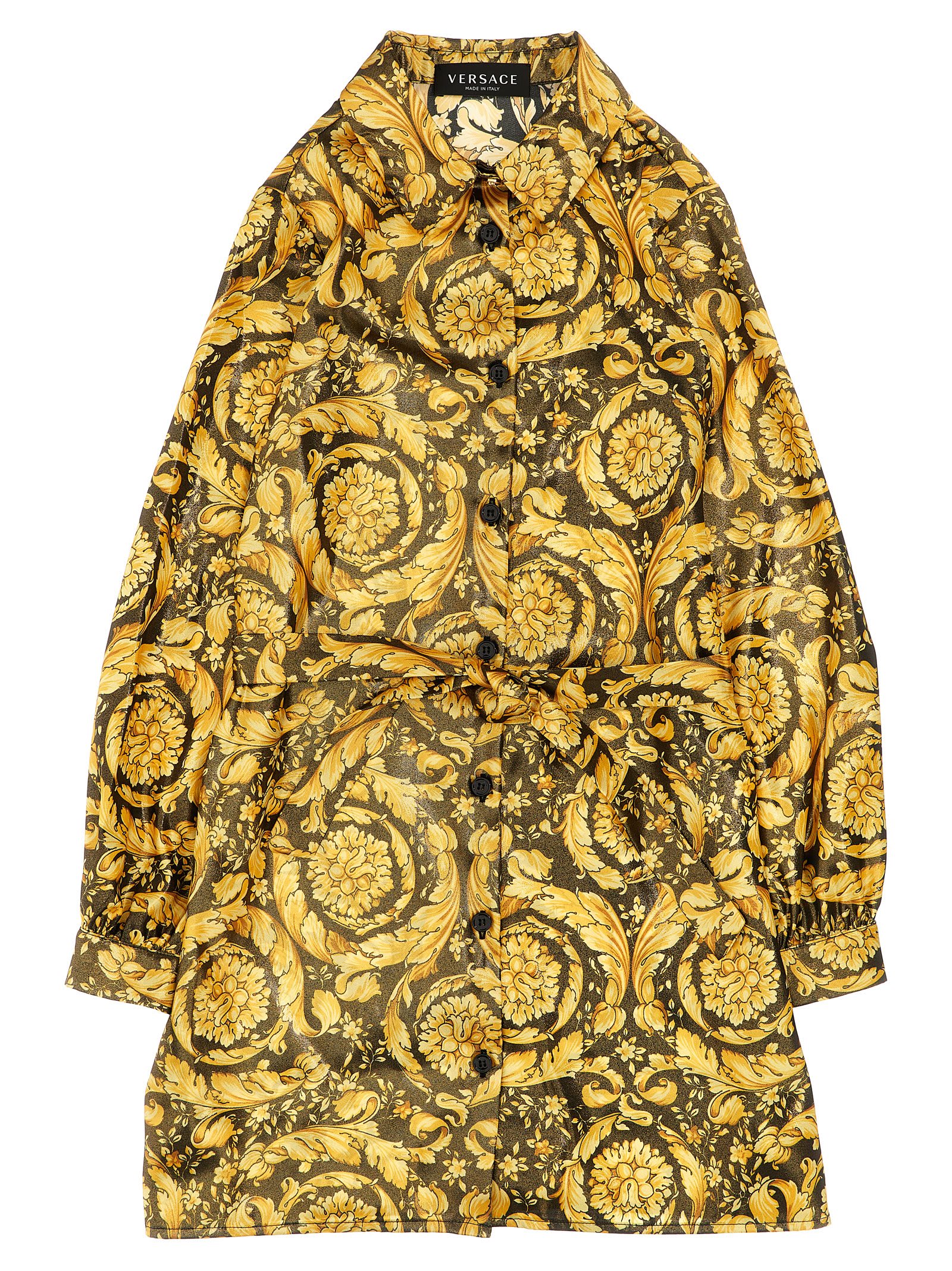 Young Versace Kids' Barocco Dress In Gold