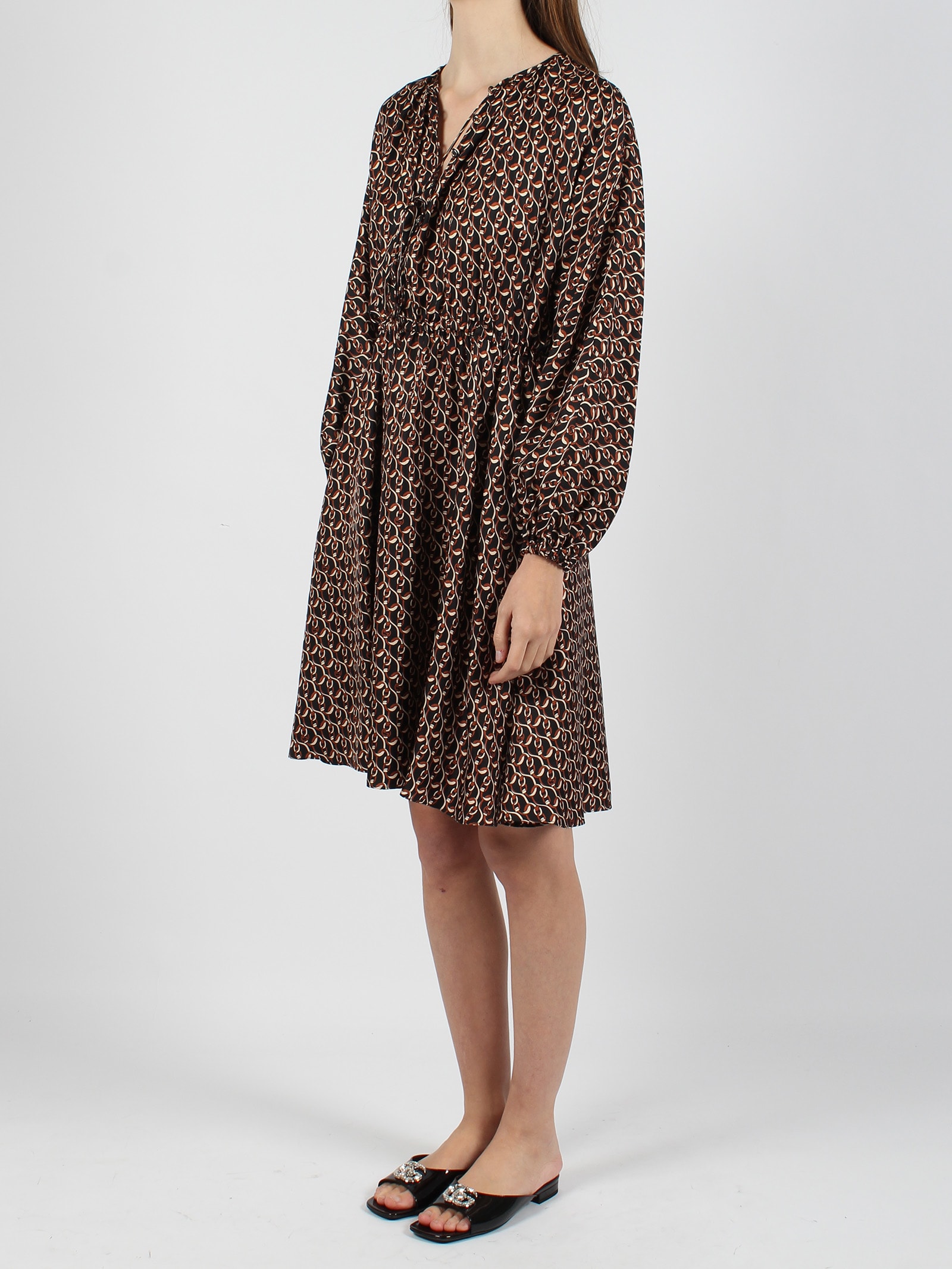 Shop Gucci Interlocking G Chain Printed Dress