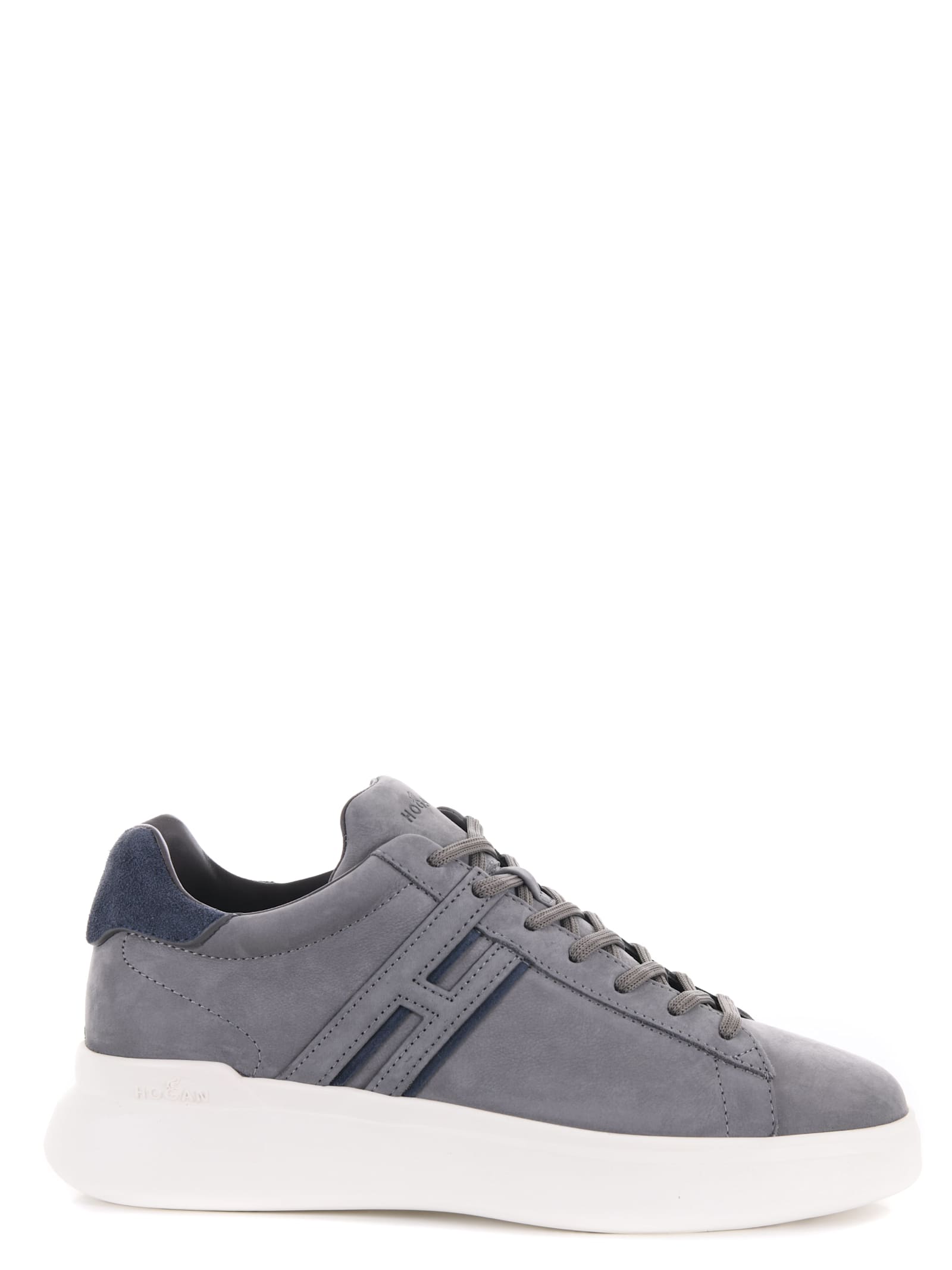 Shop Hogan Sneakers In Nubuck In Grey